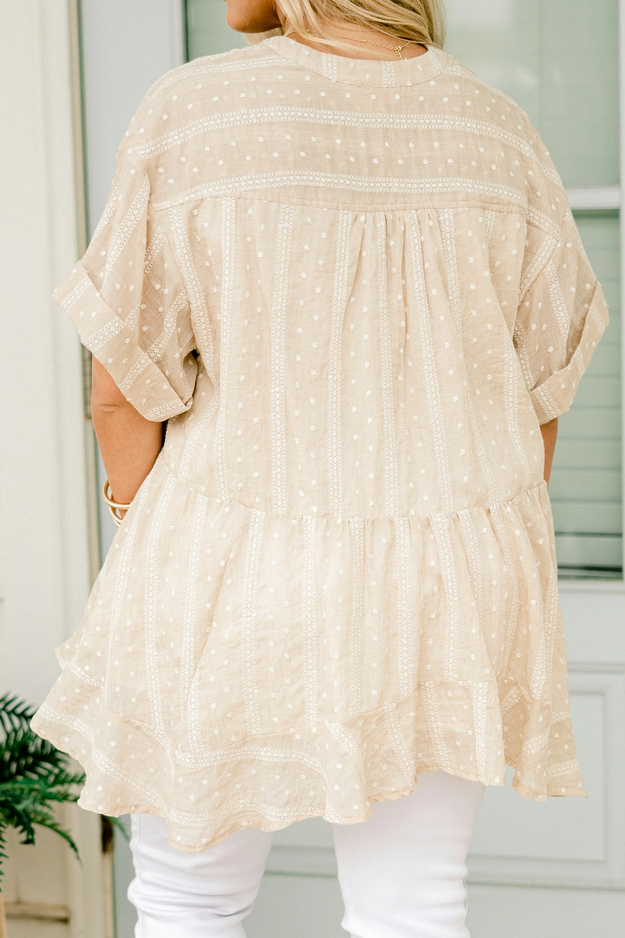 Let Me Travel Around Top, Taupe - Image 6