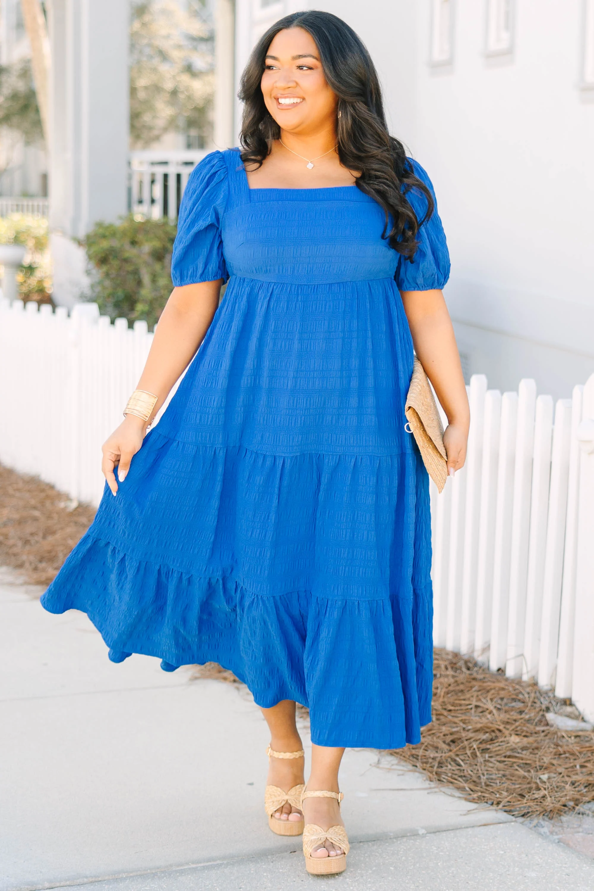 Let's Get Away Dress, Cobalt - Image 3
