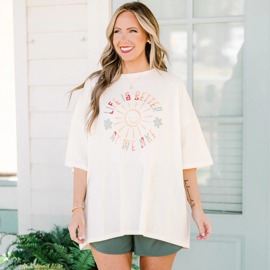 Life Is Good Boyfriend Tee, Ivory - Image 6