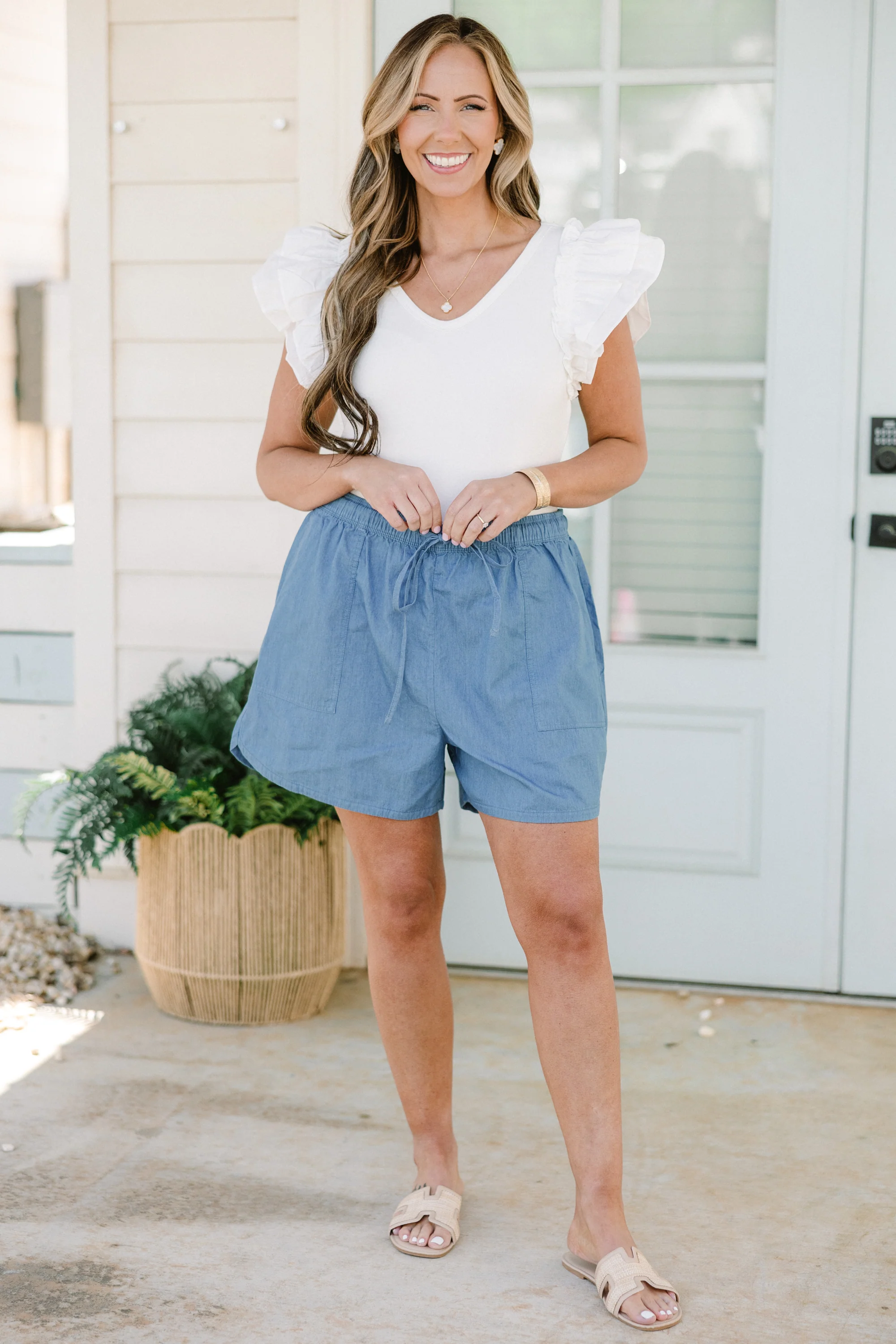 Livin' Life Fully Shorts, Light Denim - Image 2