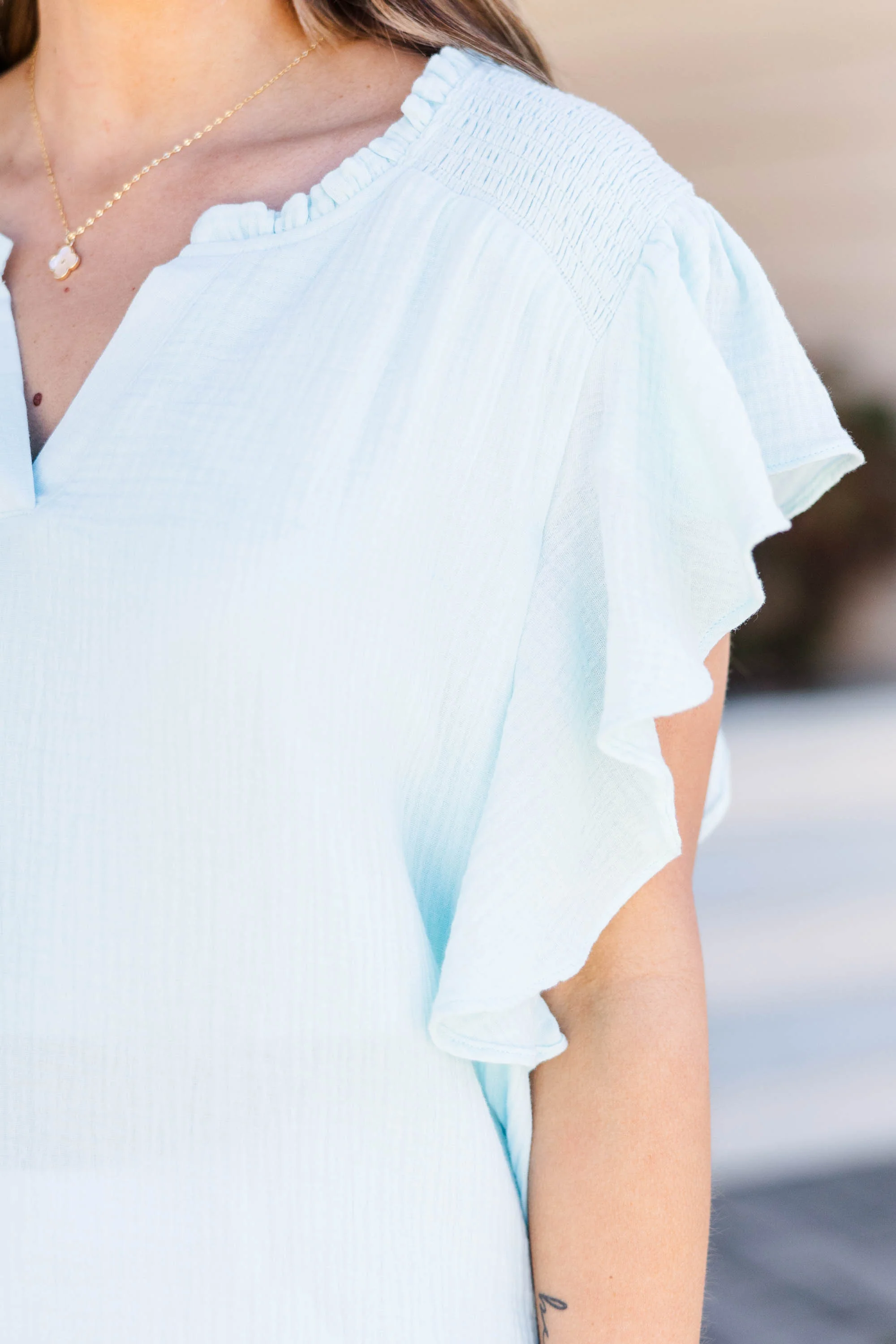 Living My Truth Top, Sky Blue - Image 4