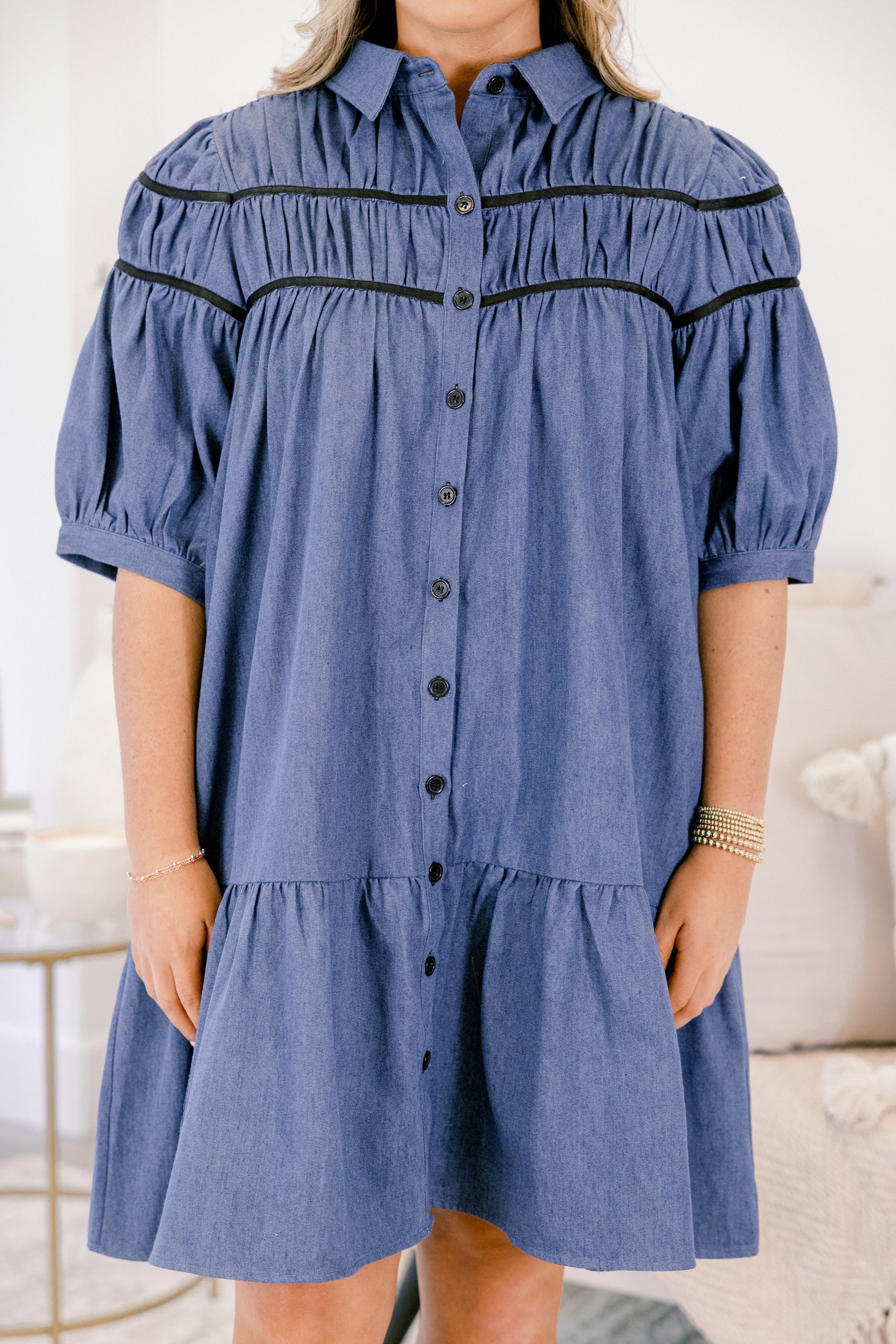 Living Simply Dress, Denim - Image 5