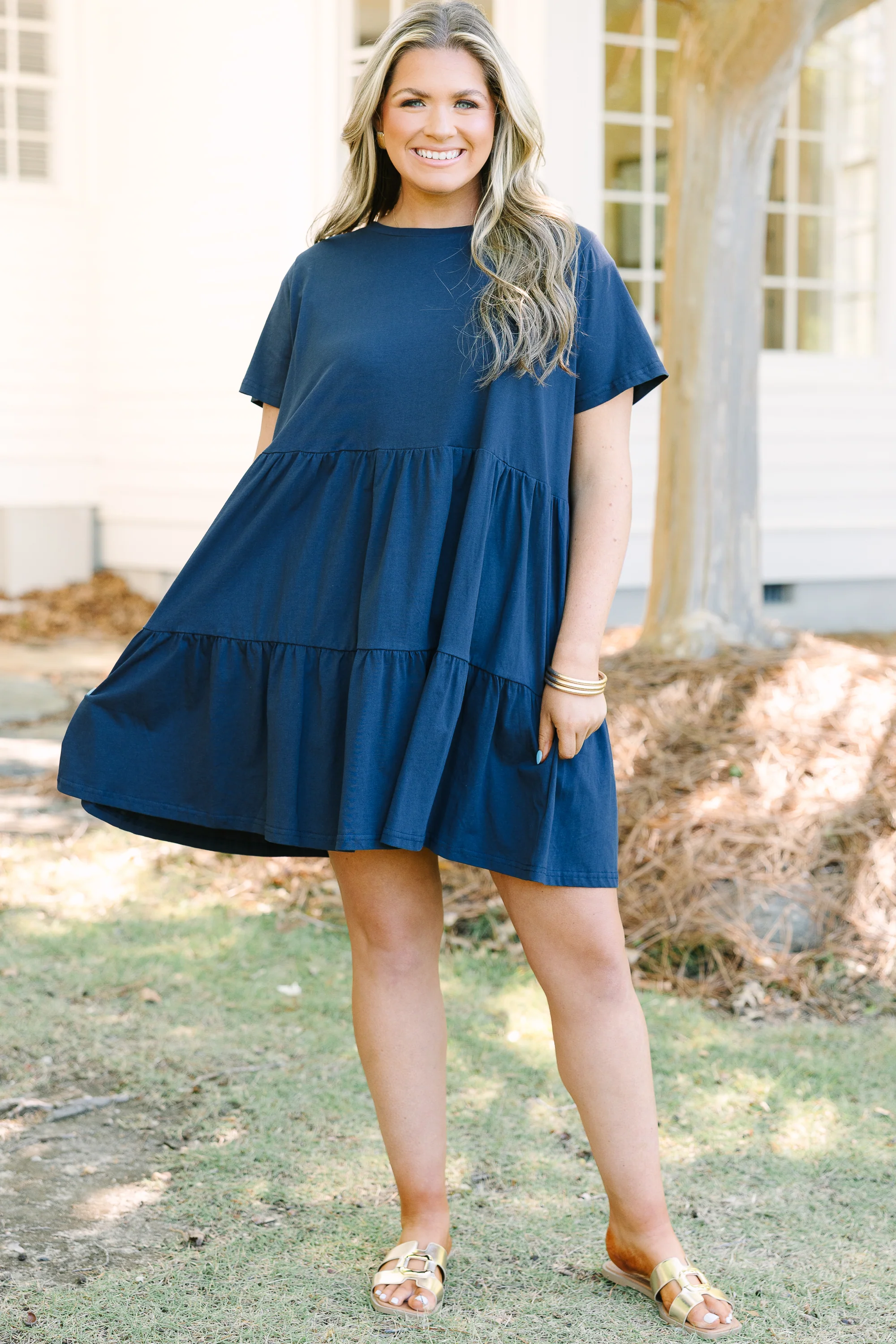 Long Distance Dress, Navy - Image 2