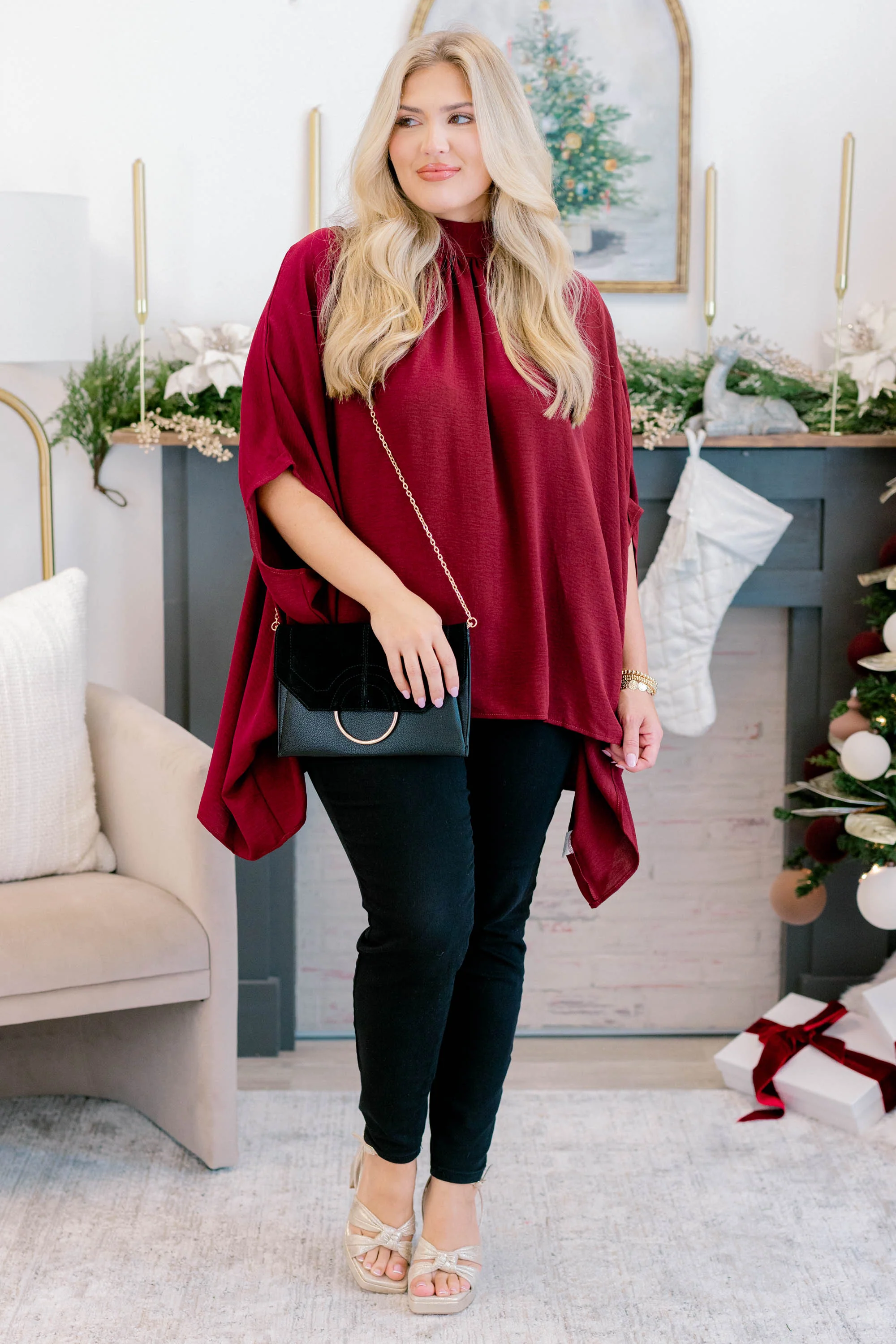 Look Good, Feel Good Top, Burgundy - Image 2