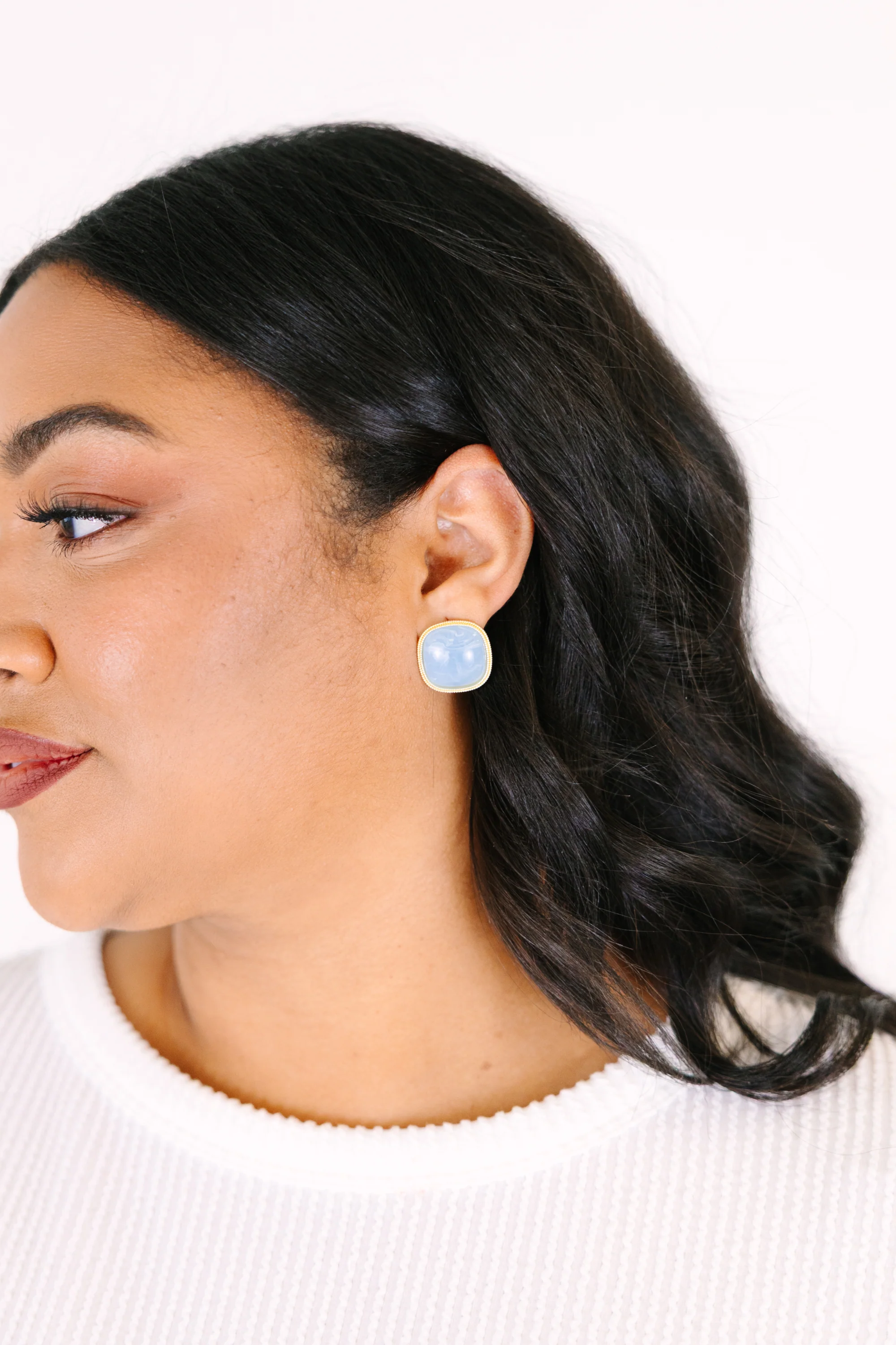 Look Into The Water Earrings, Blue - Image 3