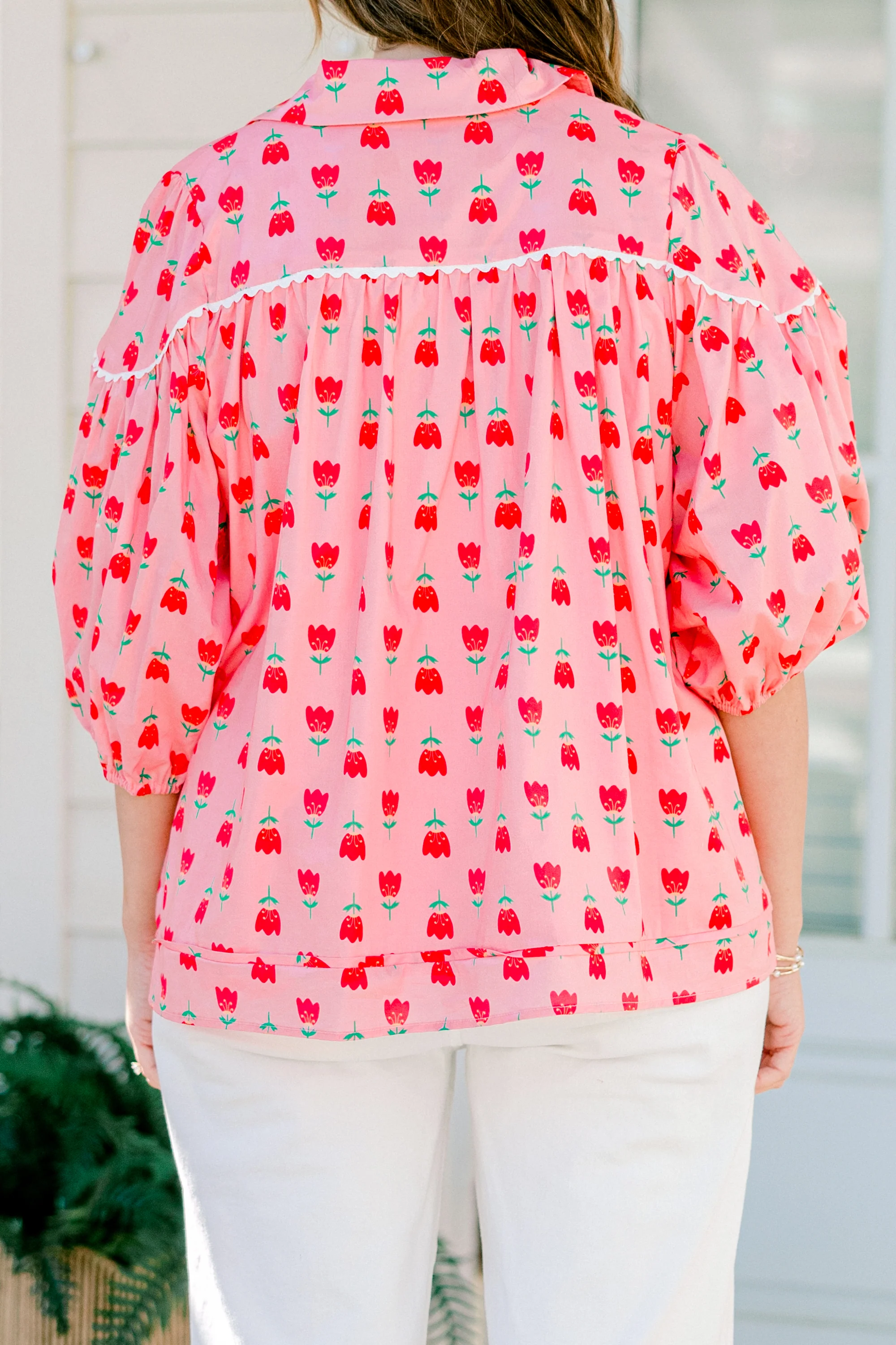 Love Is All Around Blouse, Pink-Red - Image 6