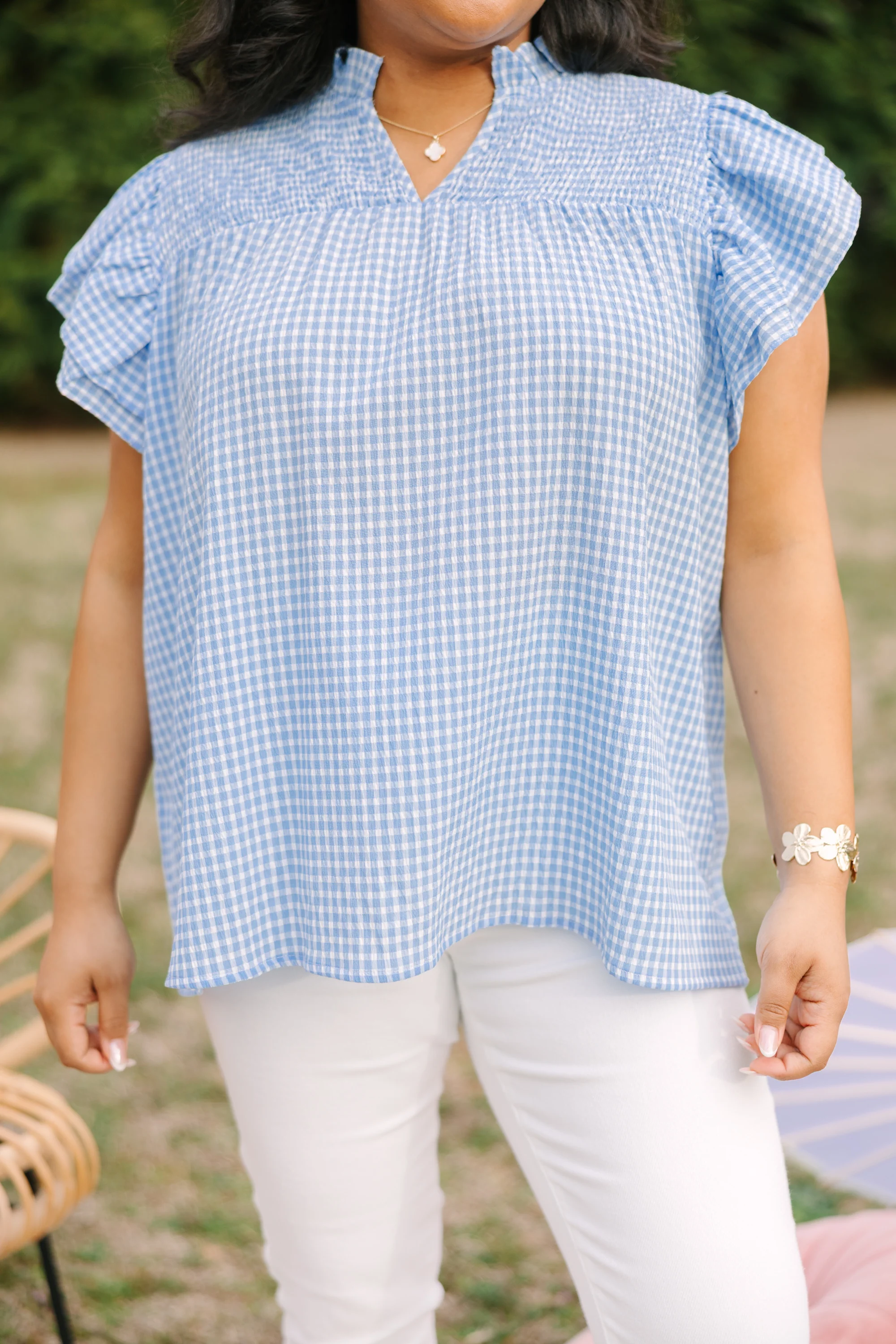 Love Like Mine Top, Blue Gingham - Image 5