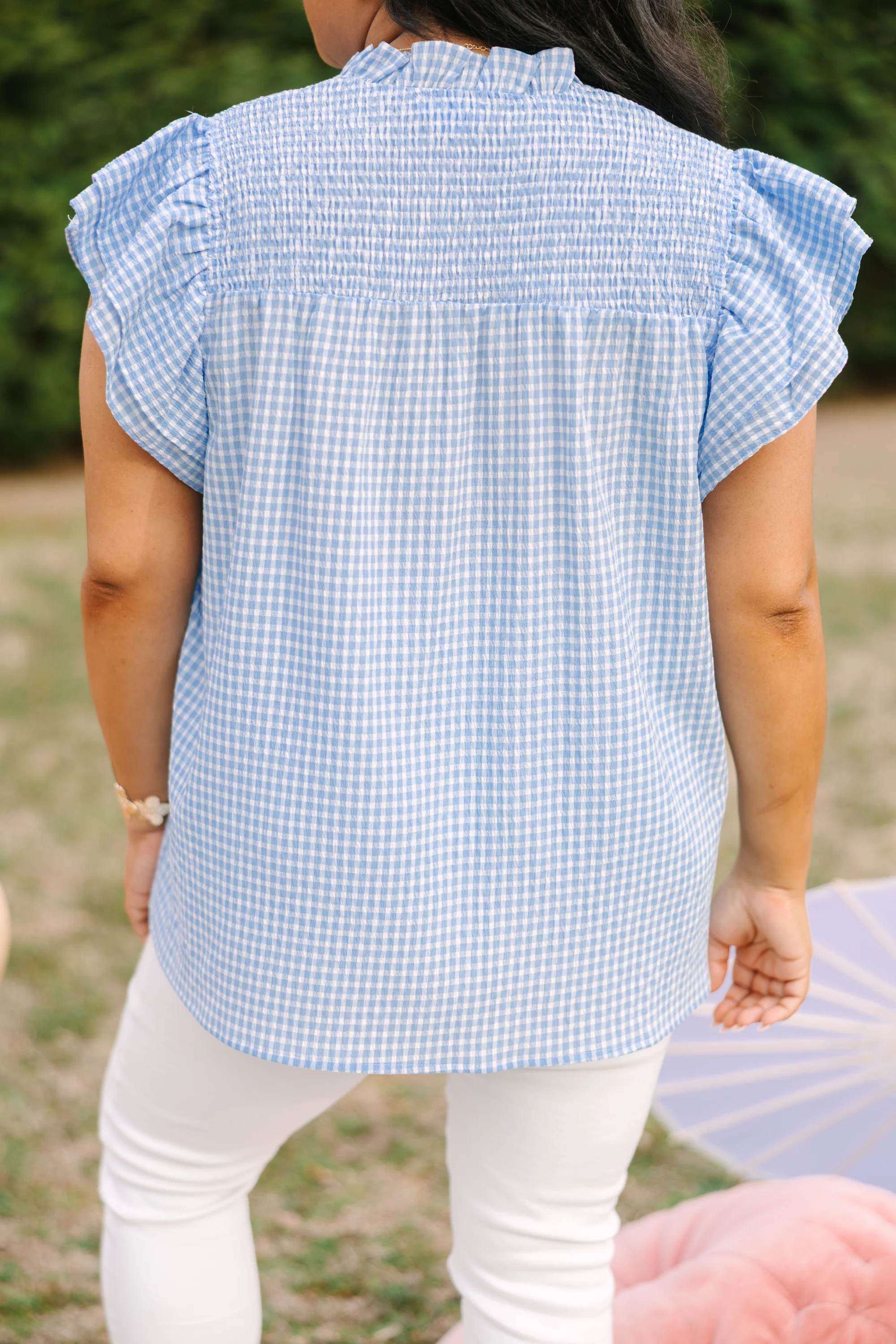 Love Like Mine Top, Blue Gingham - Image 6