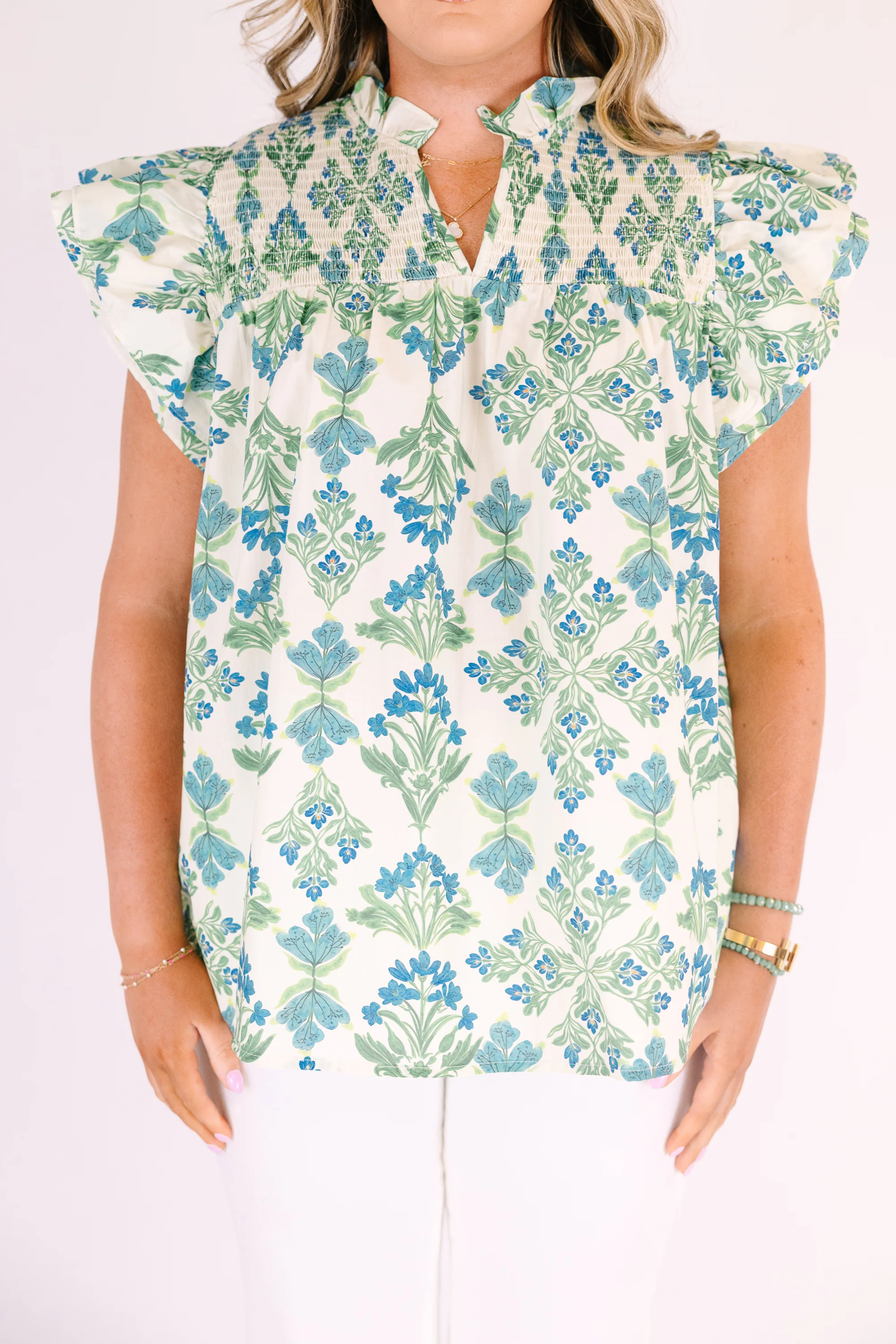 Love Like Mine Top, White-Blue - Image 5