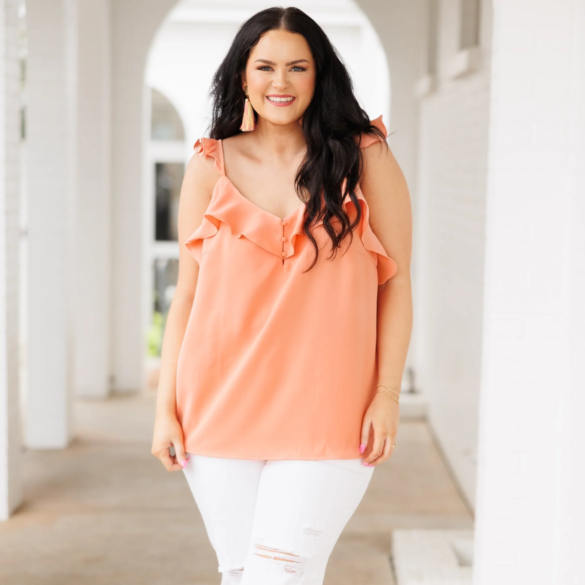 Loving The Sunny Season Tank, Peach - Image 6