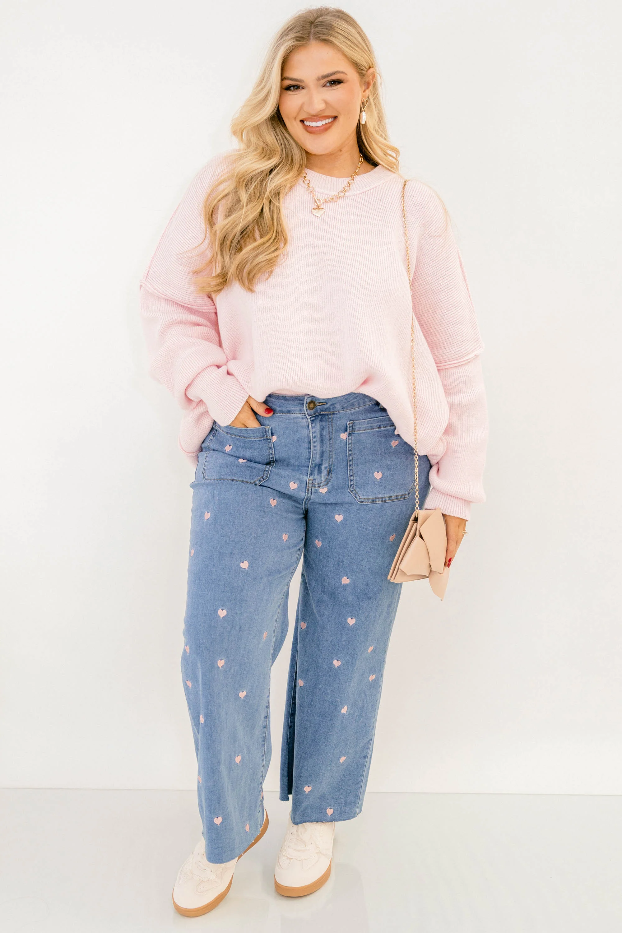 Magically Perfect Sweater, Light Pink - Image 3