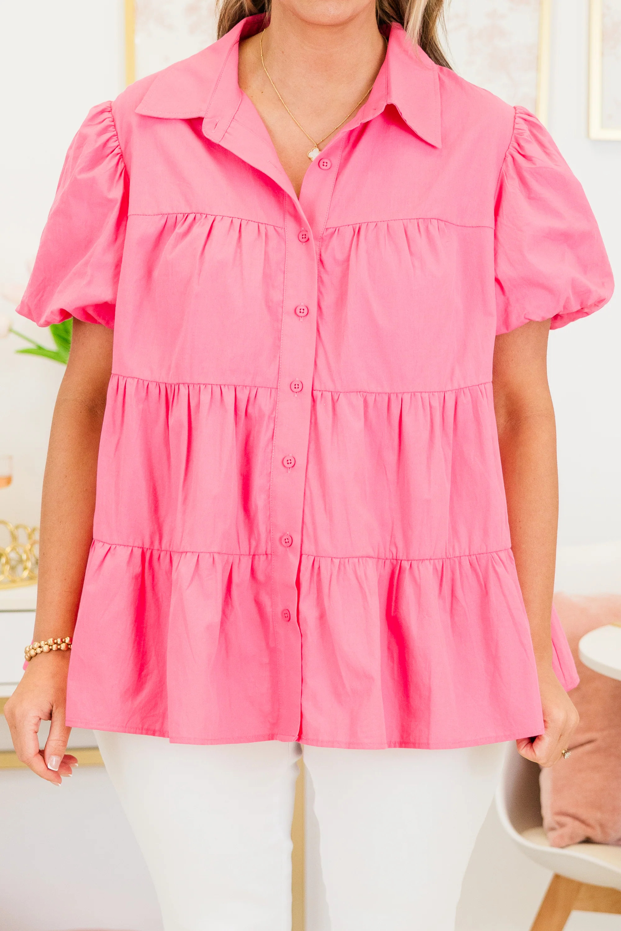 Magnolia Sweetheart Babydoll Top, Pink - Image 5