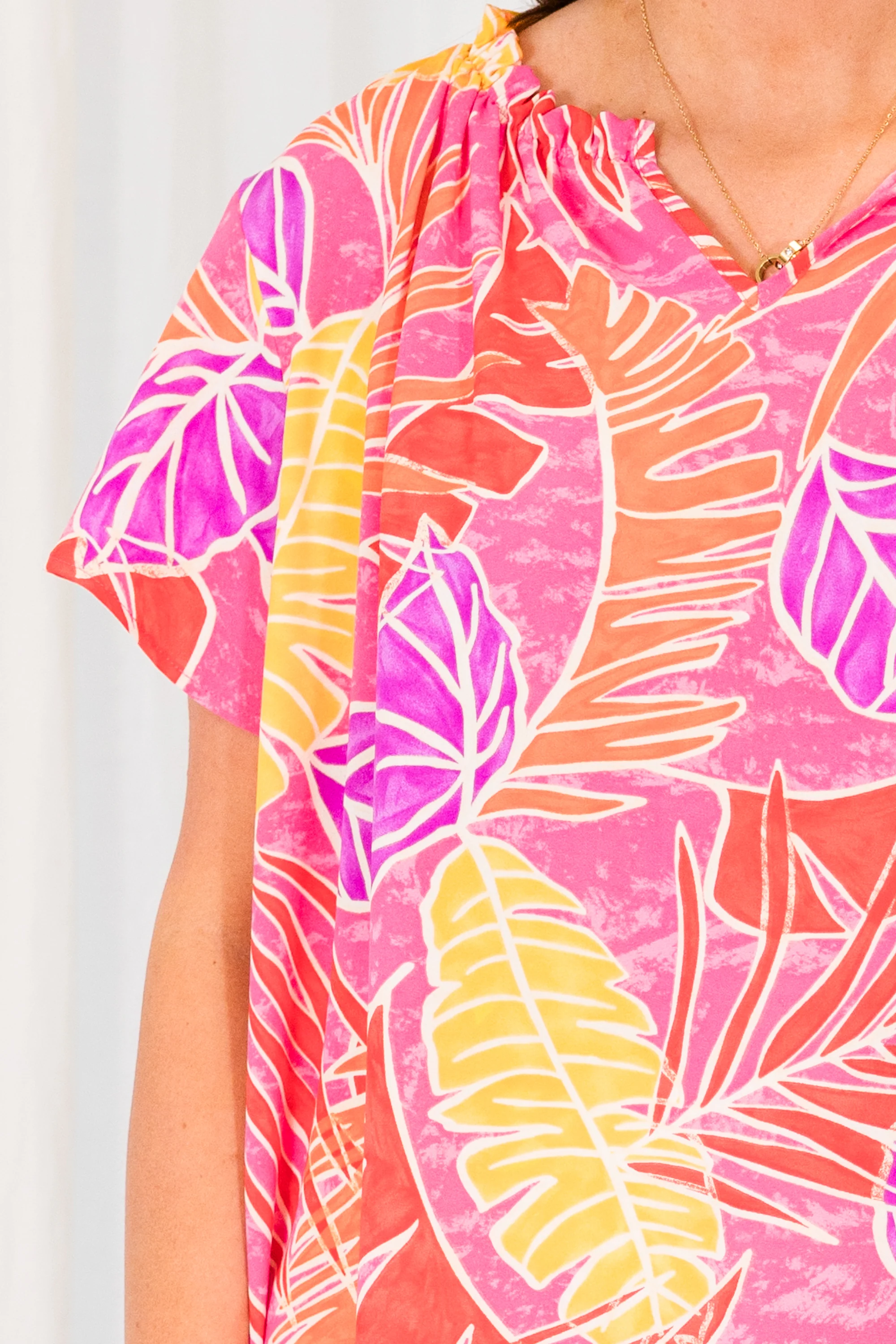 Make Peace Top, Fuchsia - Image 4