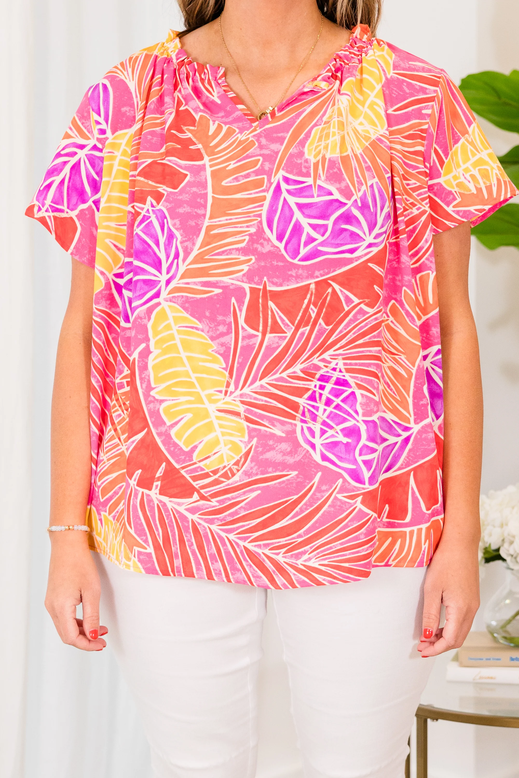 Make Peace Top, Fuchsia - Image 5
