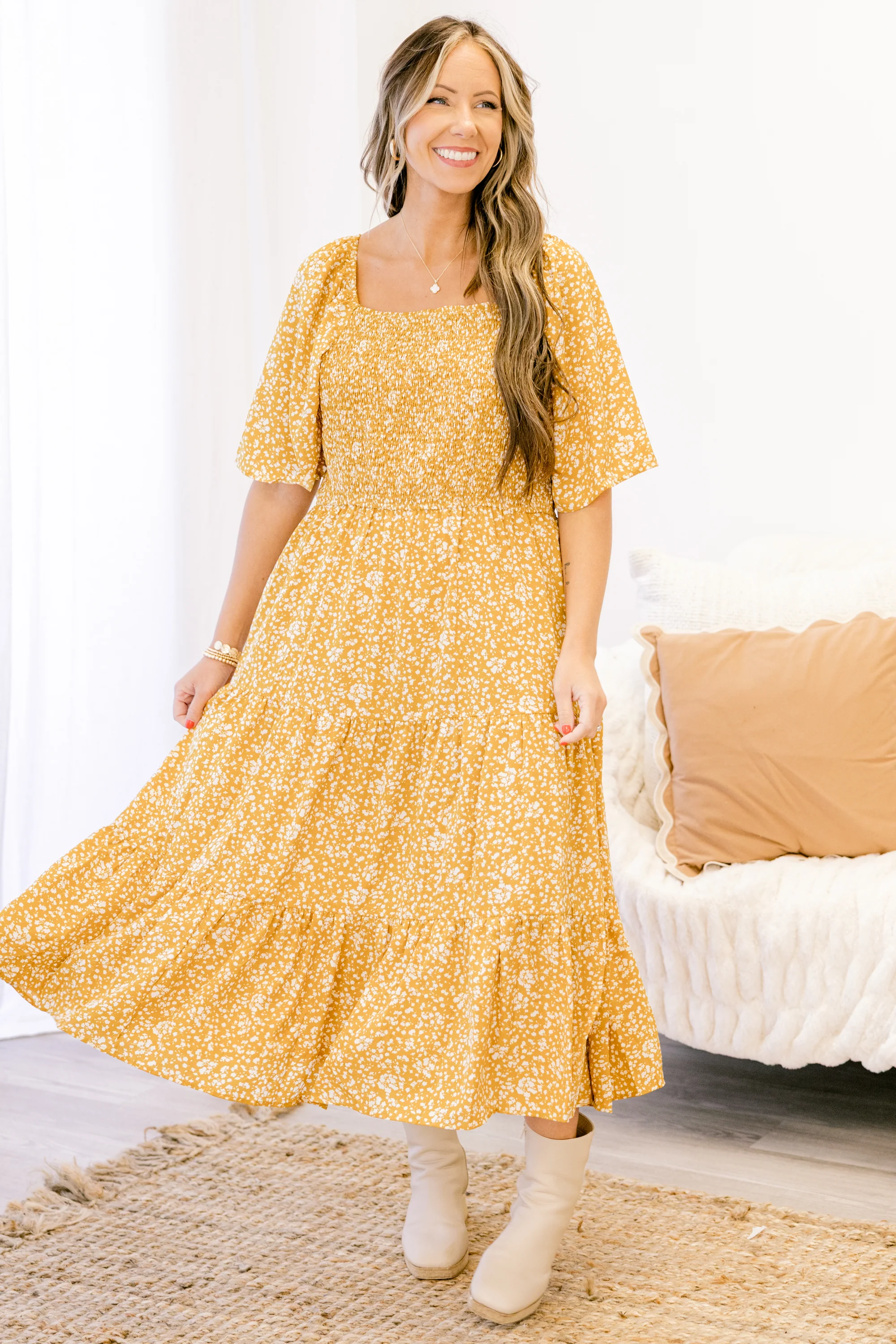 Meant Everyword Dress, Yellow - Image 2