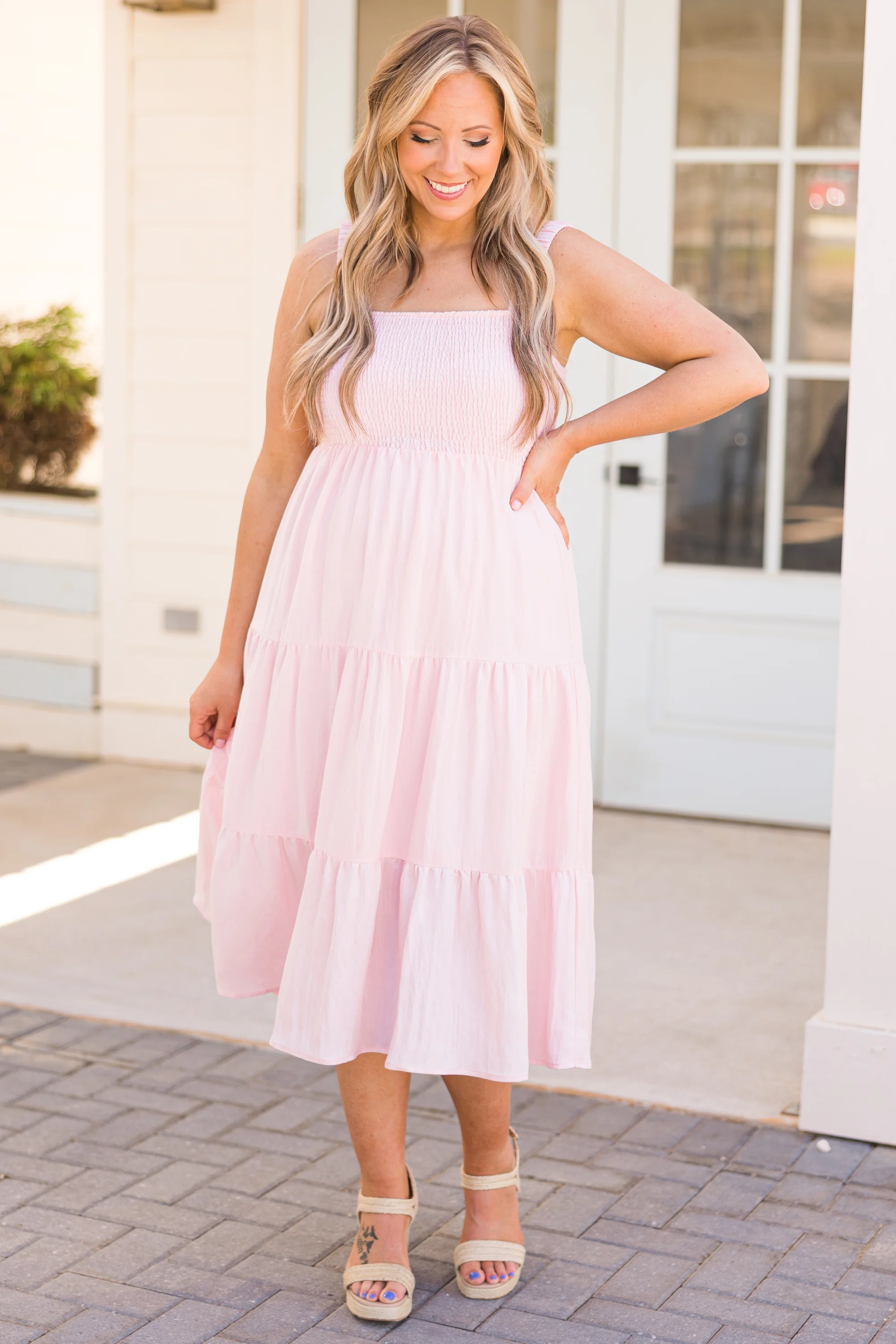 Meet Me By The Azaleas Dress, Light Pink - Image 3