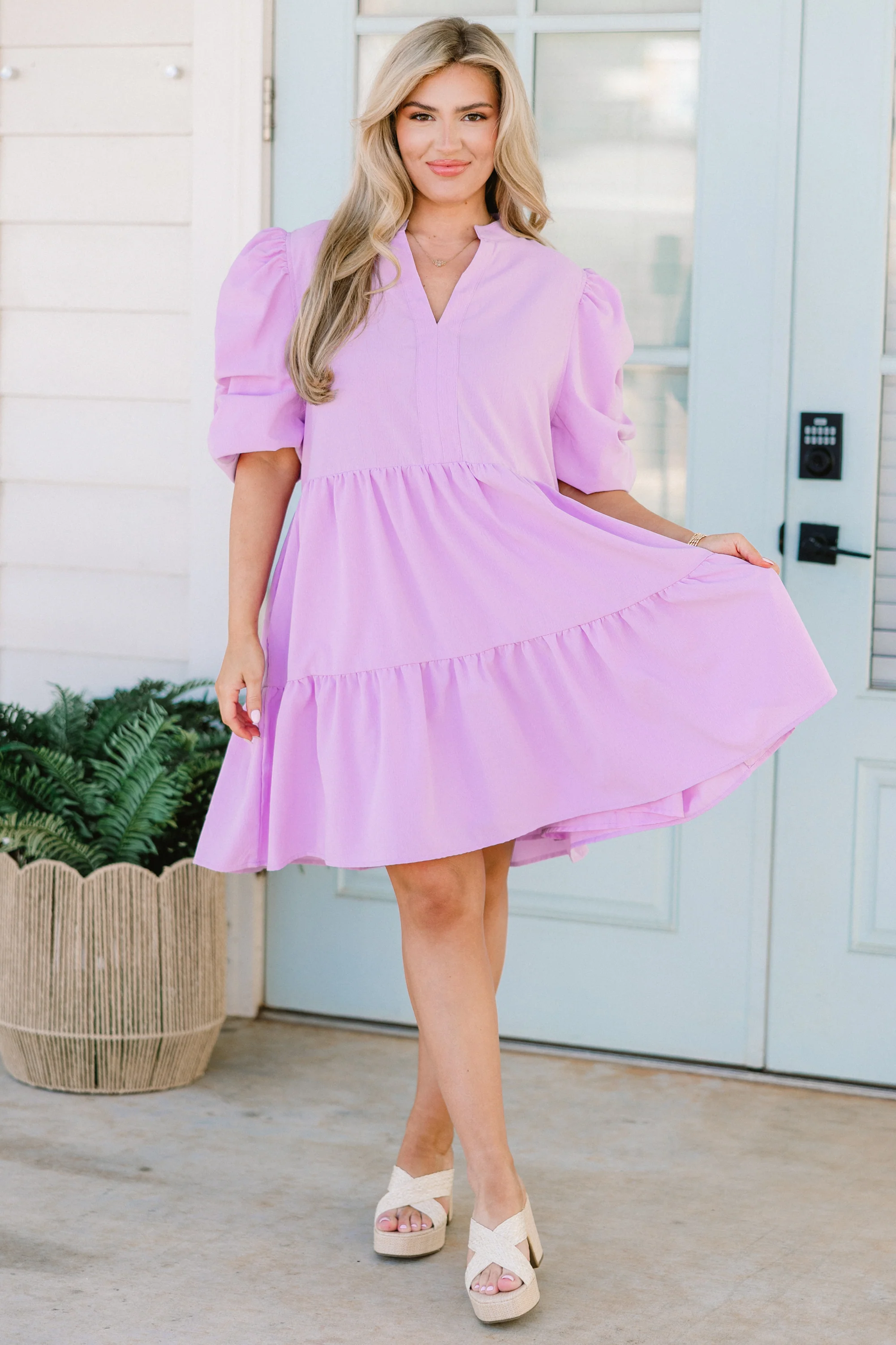 Meet Me In The Middle Dress, Lavender - Image 3
