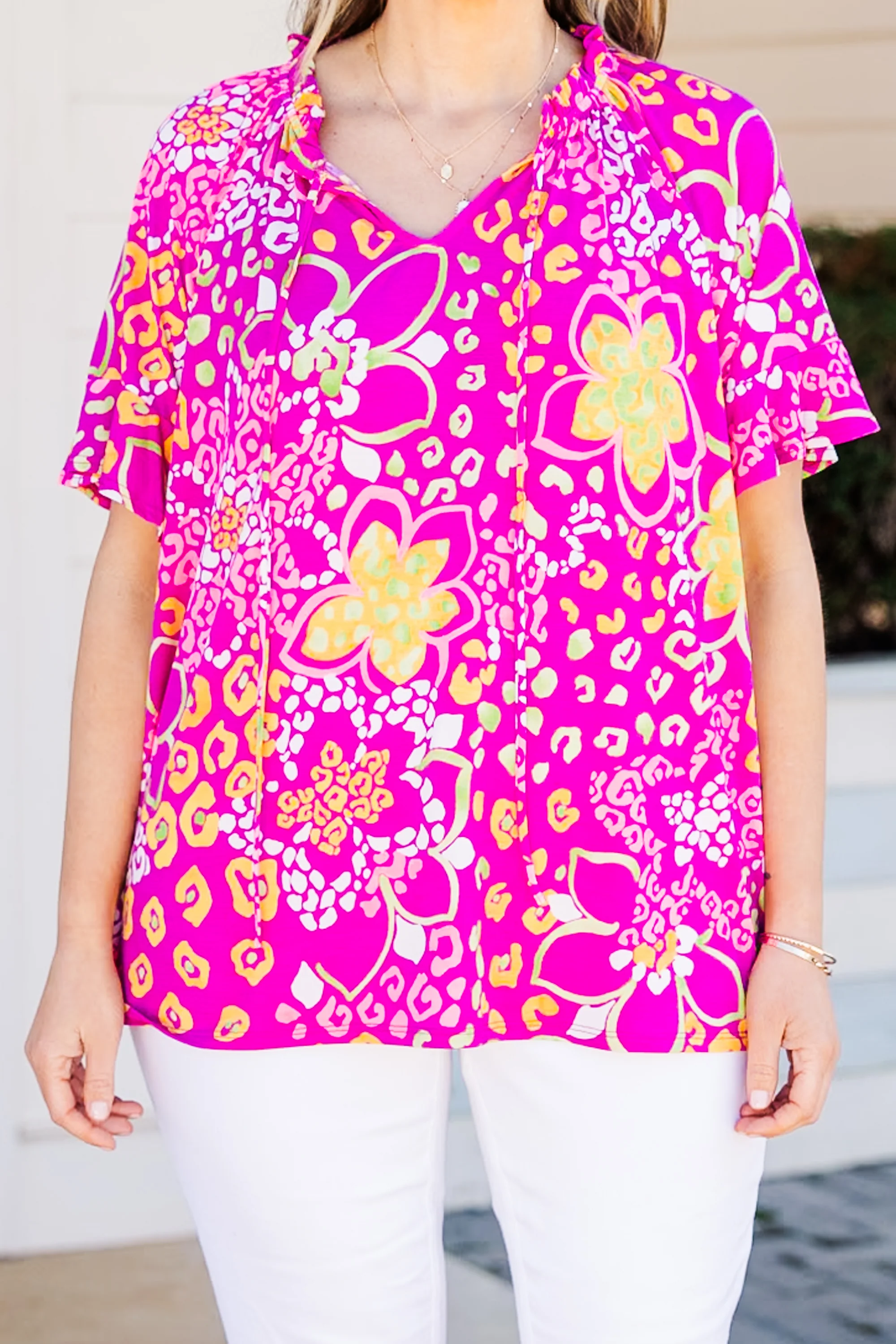 Midnight Chats Top, Magenta/Pink - Image 6