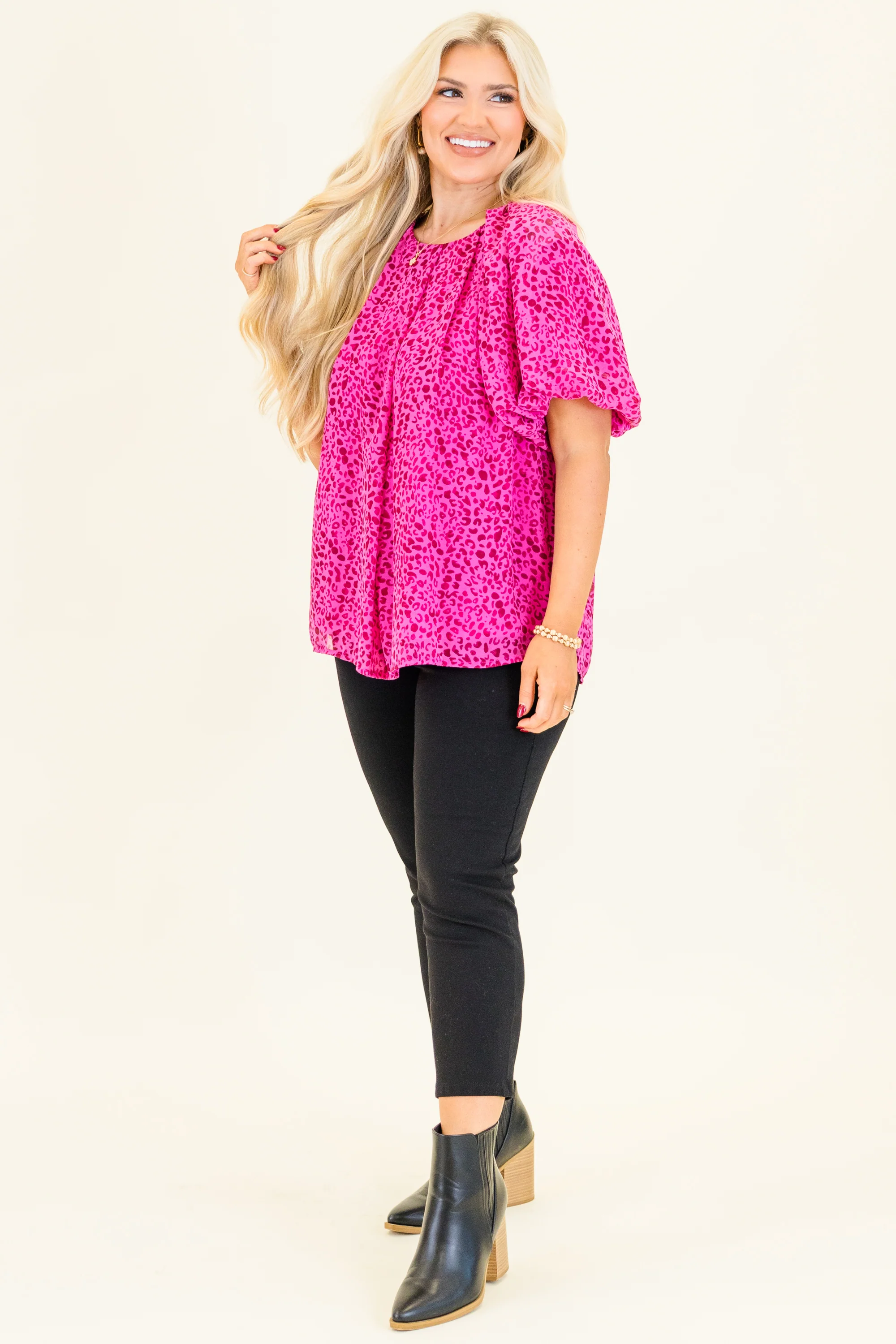 Misty Breeze Top, Hot Pink - Image 2