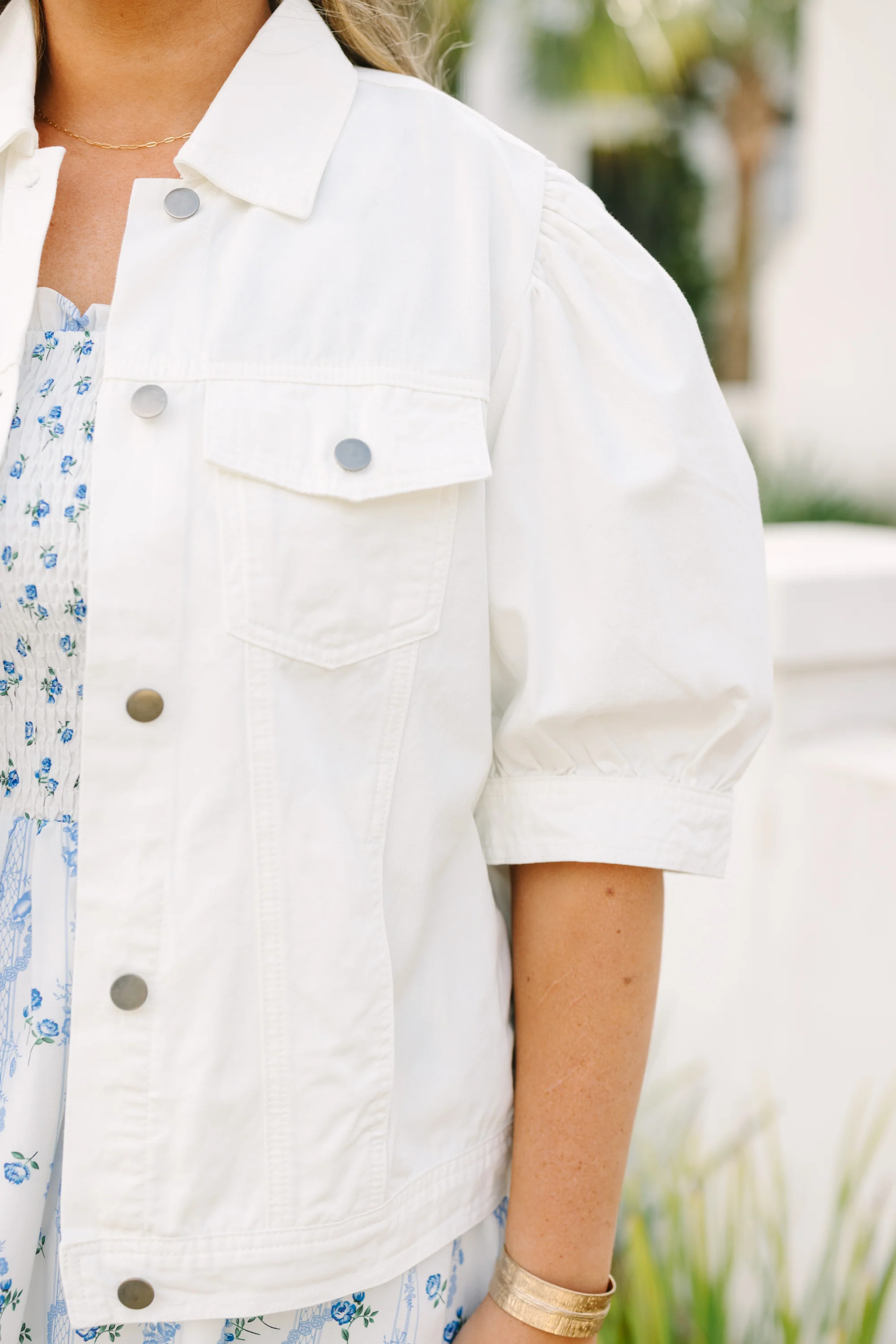 My Candy Rain Denim Jacket, White Denim - Image 4