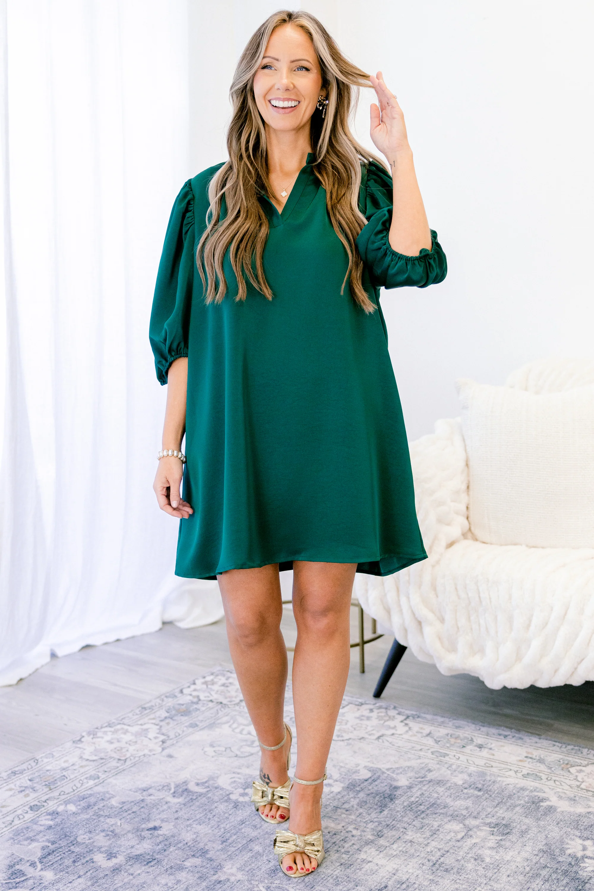 My Kind Of Day Dress, Jade - Image 3