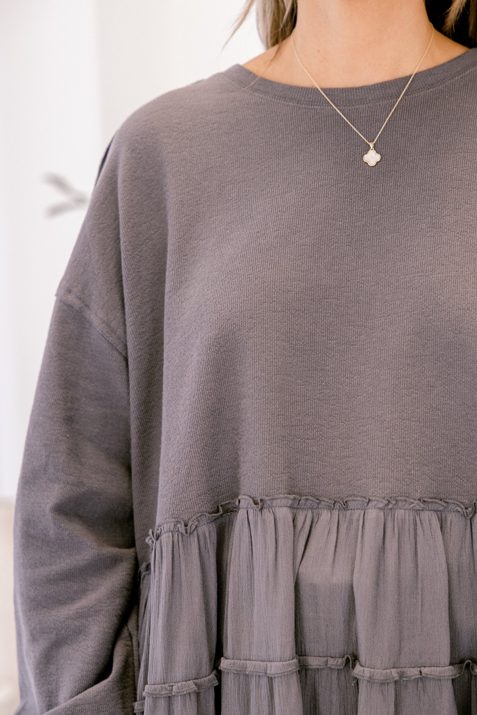 My Kind Of Fun Top, Dark Gray - Image 4