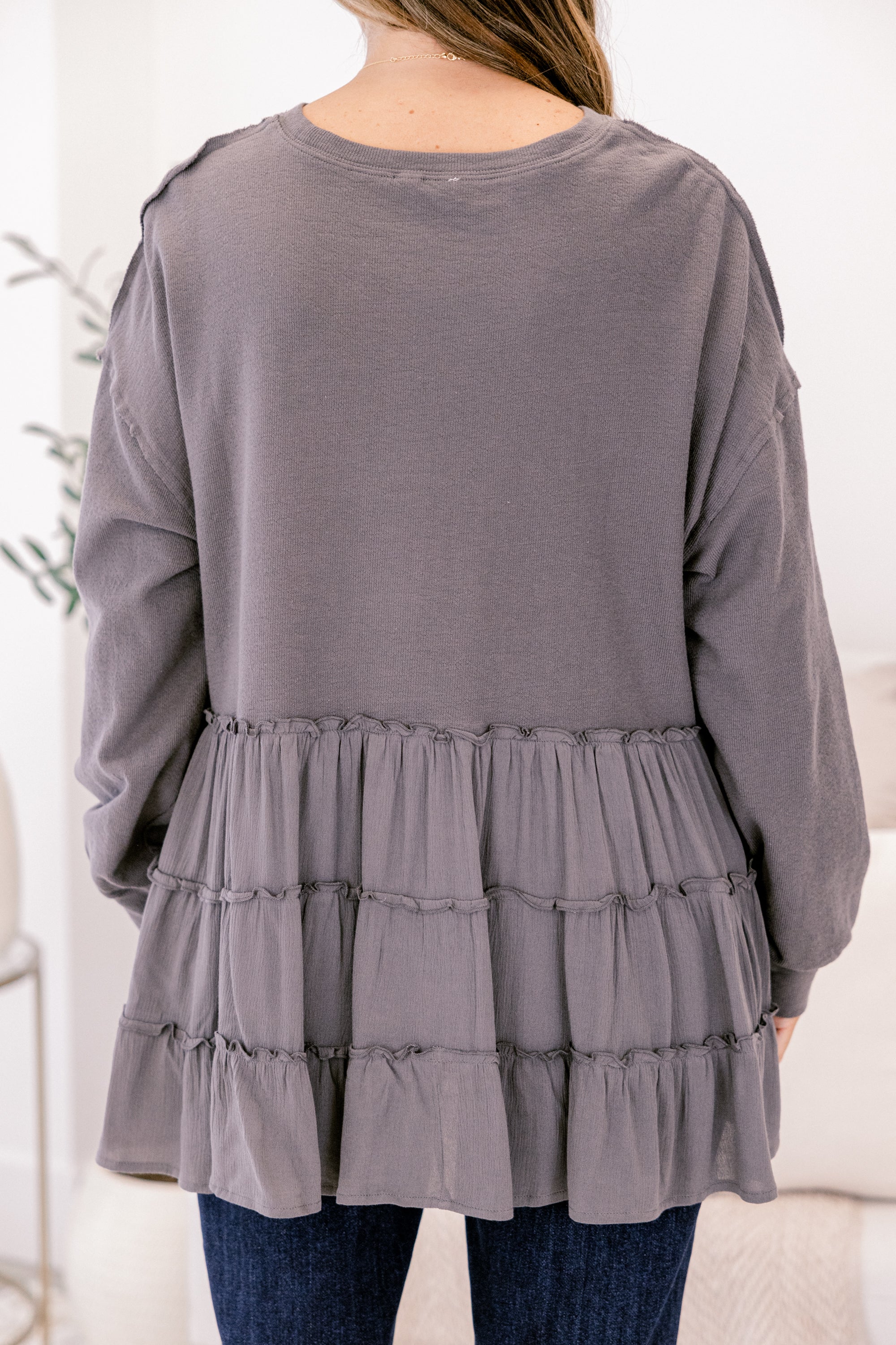 My Kind Of Fun Top, Dark Gray - Image 6