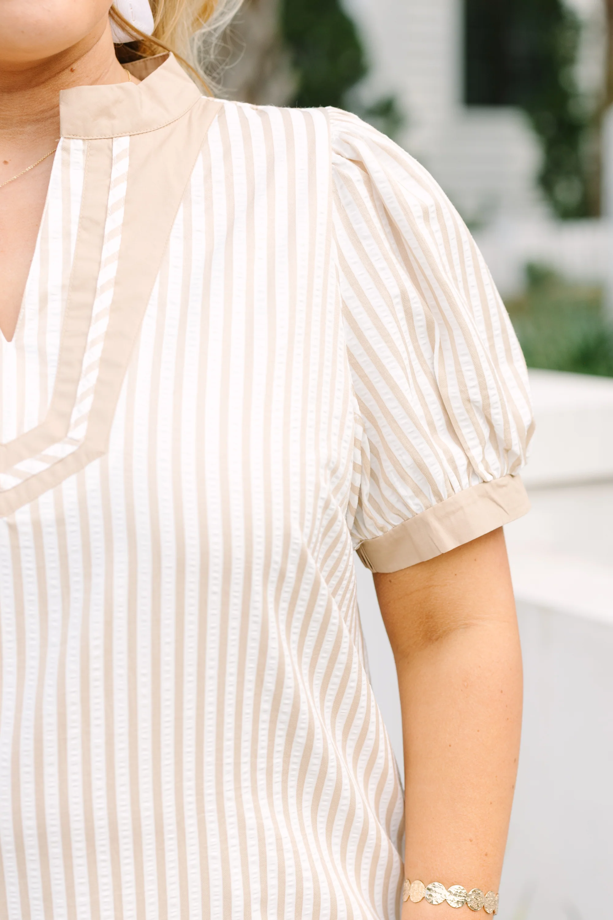My Sweet Side Top, Brown Stripe - Image 4