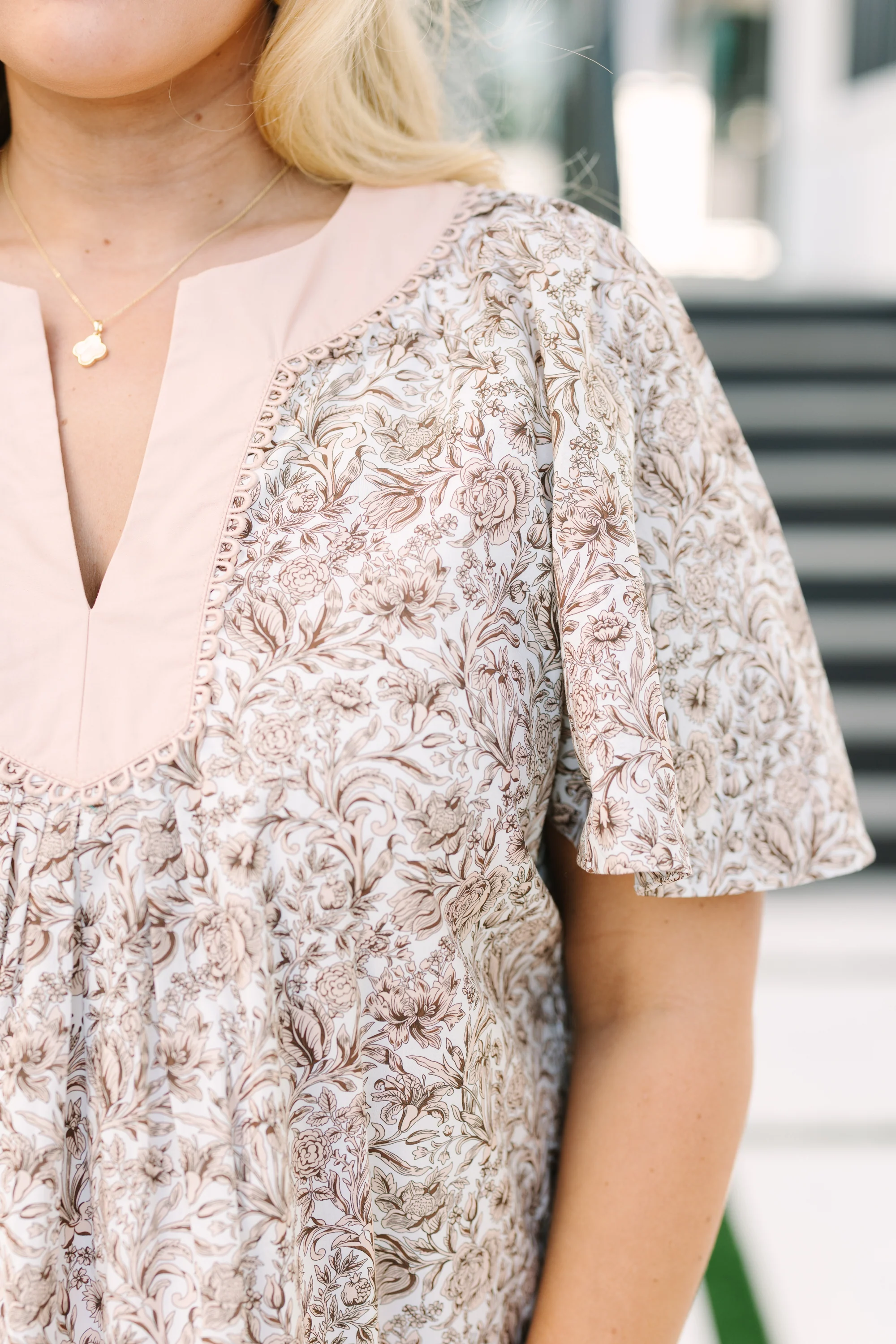 Nautical Breeze Top, Taupe Floral - Image 4