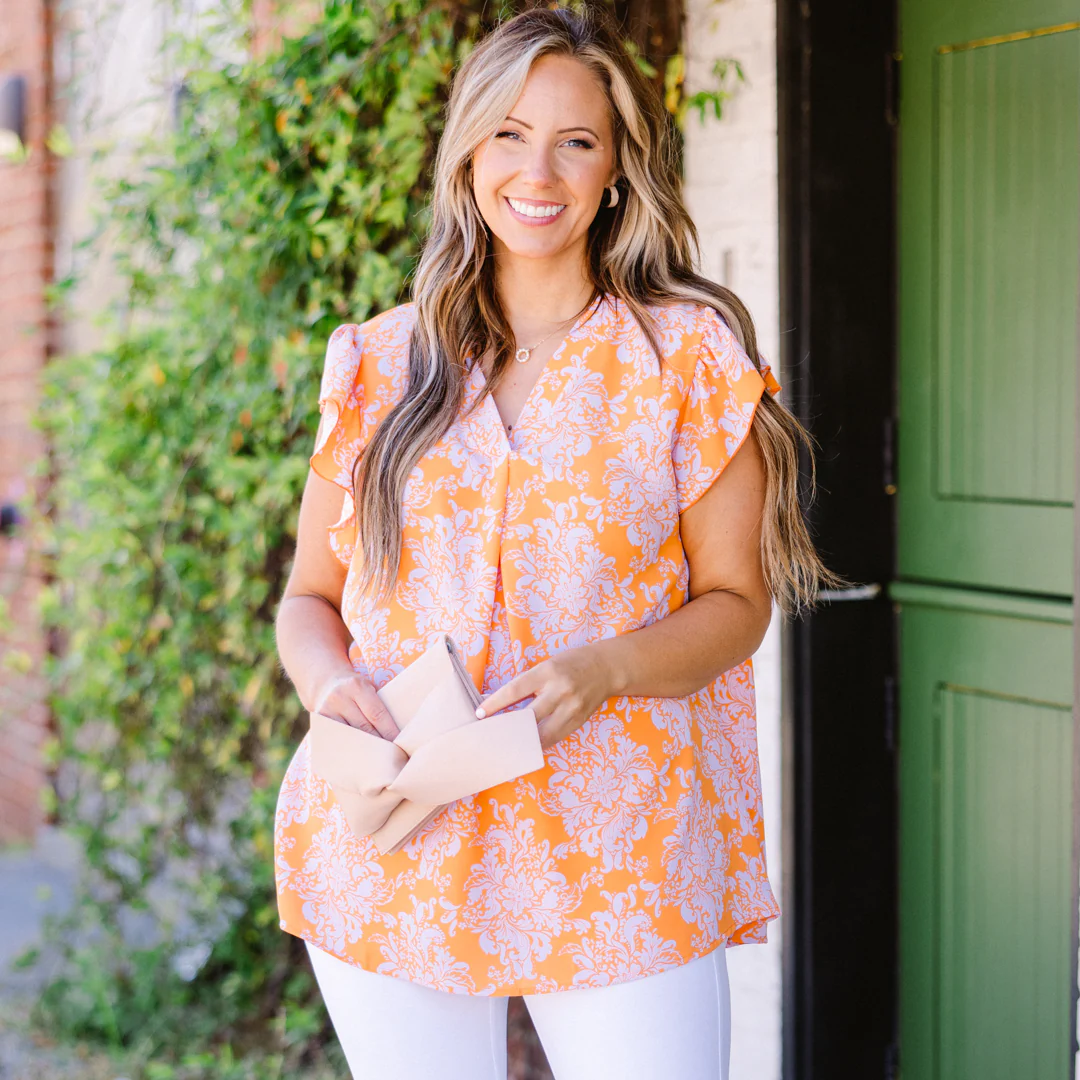 Oh Hello Gorgeous Top, Orange - Image 7