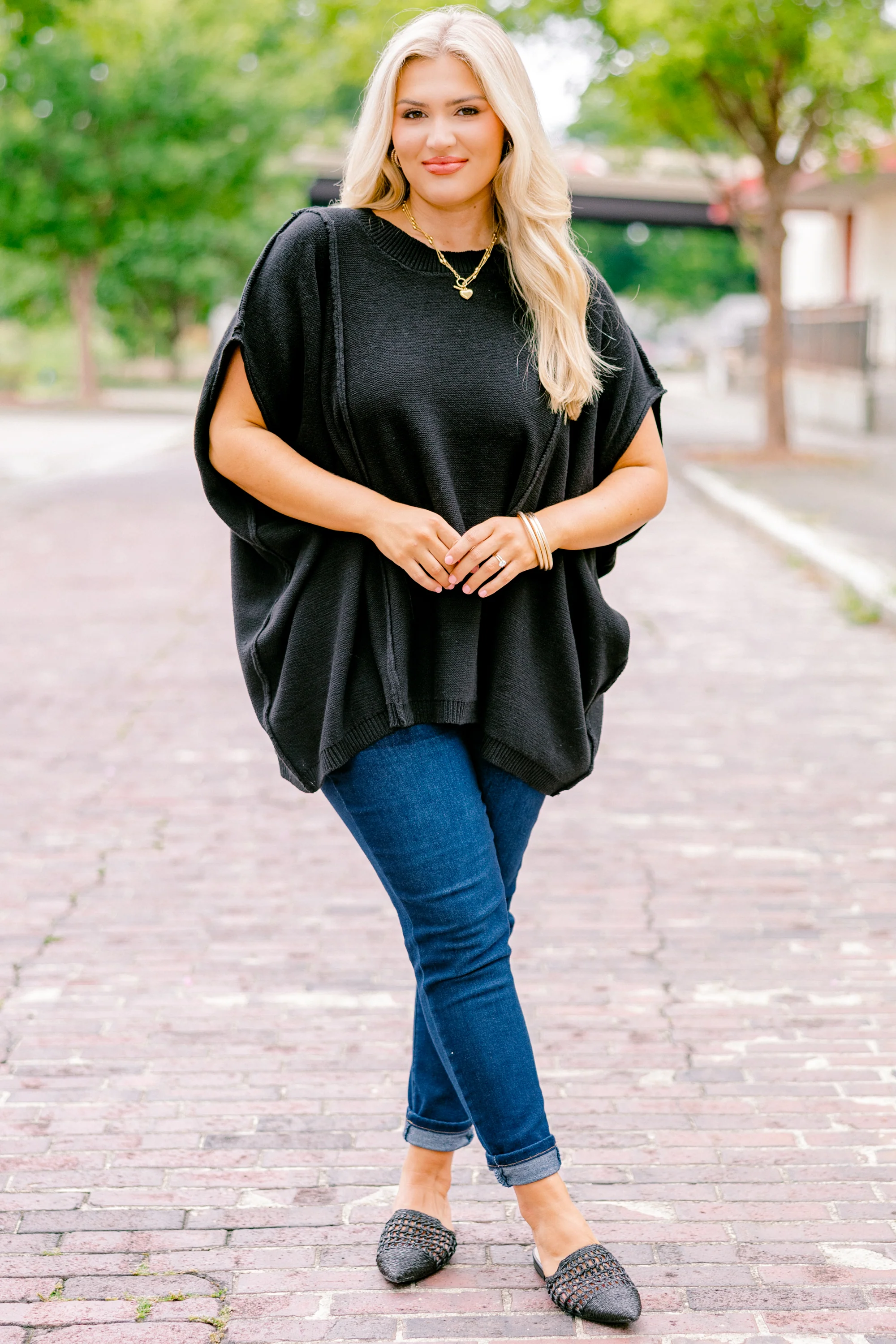 On My Way Over Sweater, Black - Image 2