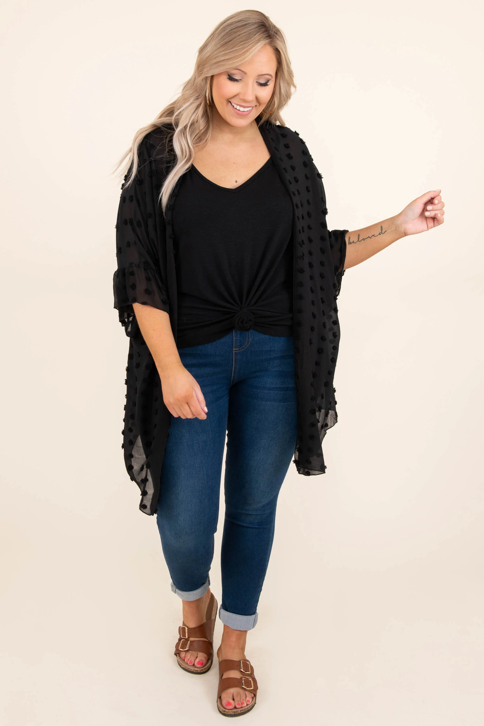 One More Night Kimono, Black - Image 3