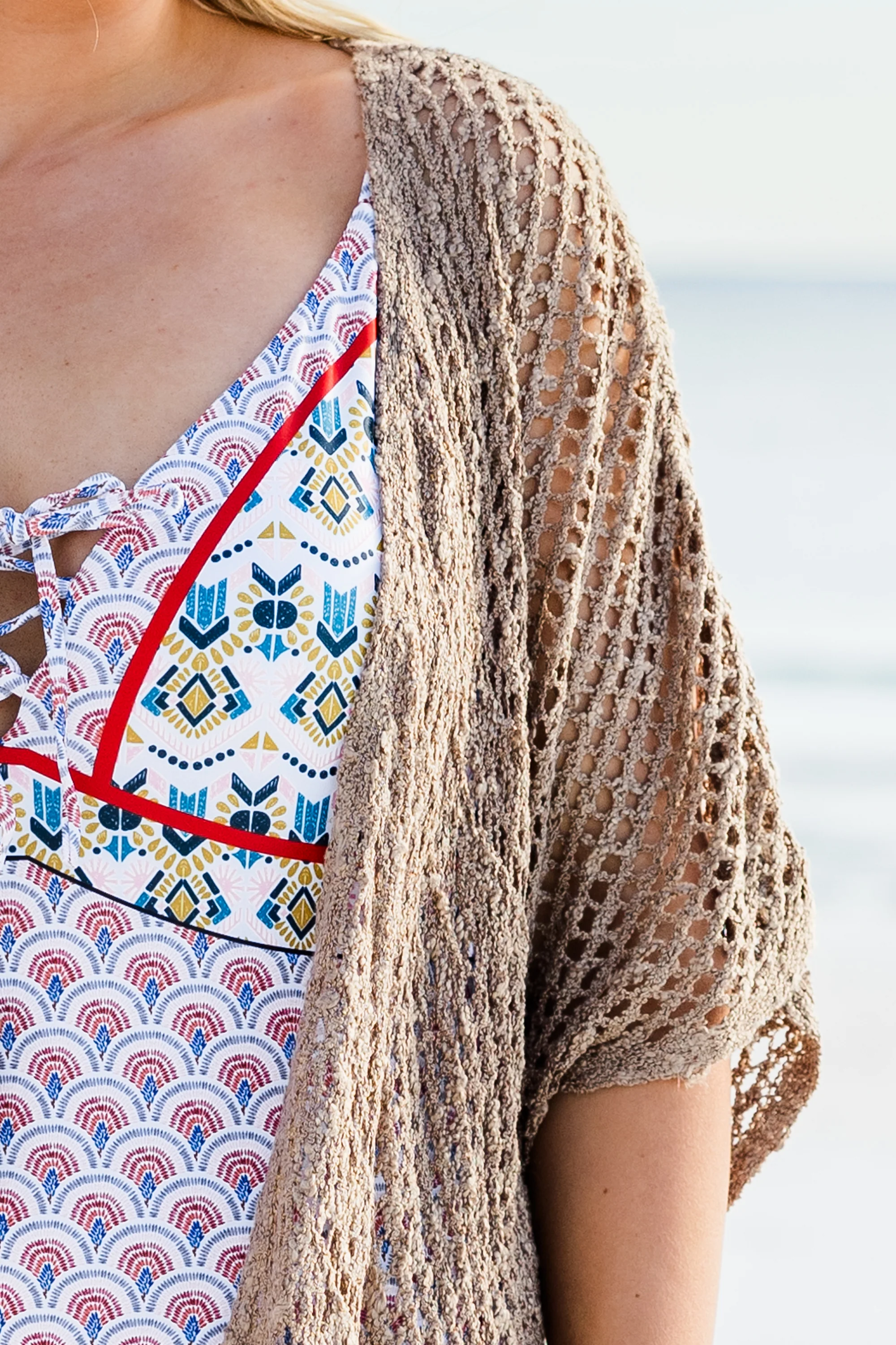 Paradise Unlocked Kimono, Taupe - Image 4