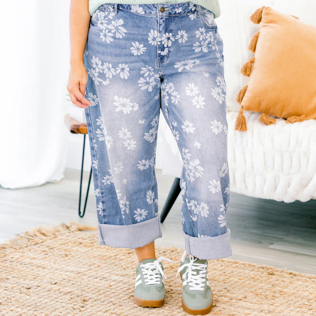 Passing Notes Jeans, Floral Mix - Image 7