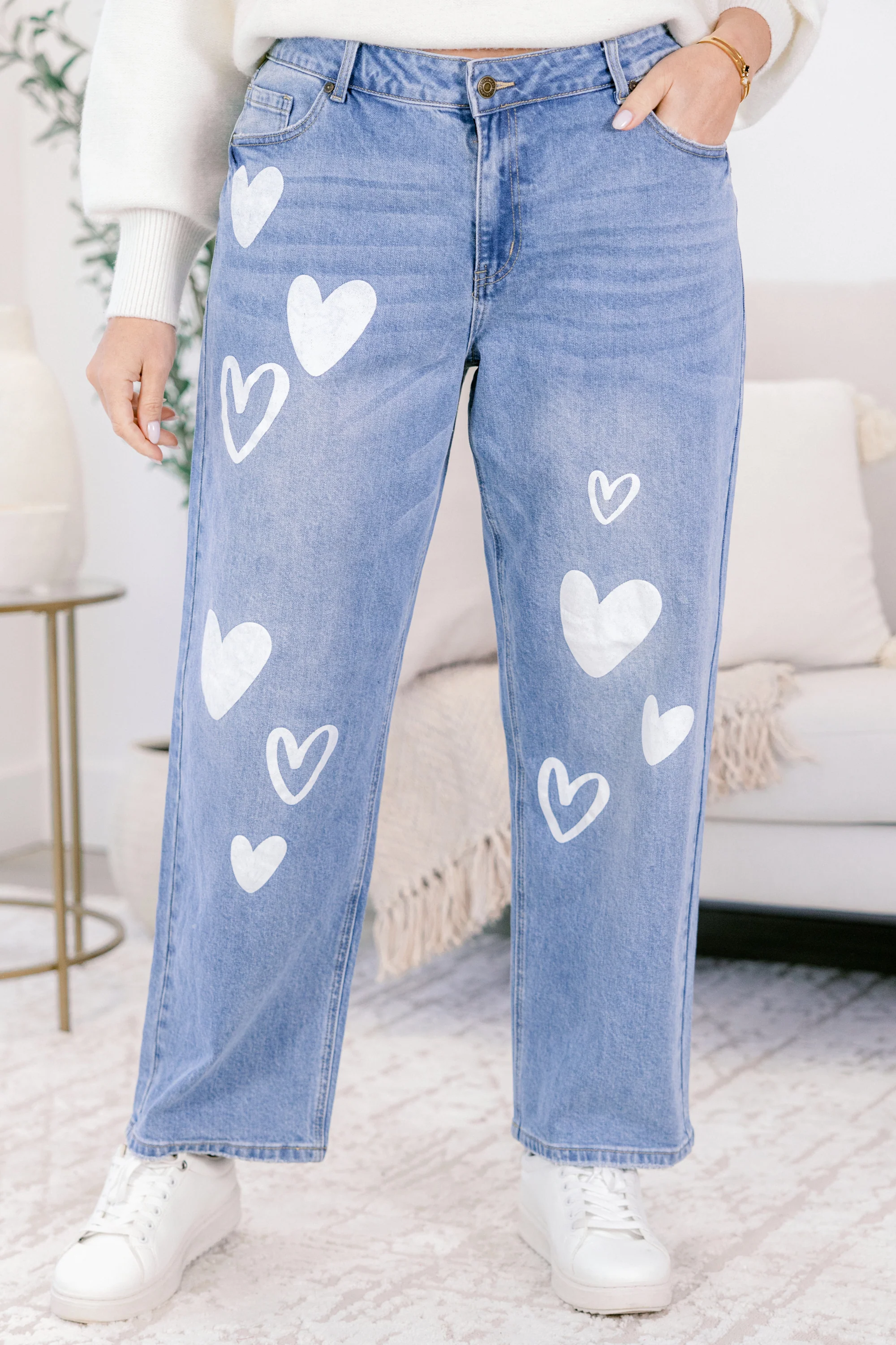 Passing Notes Jeans, Heart Doodle - Image 3