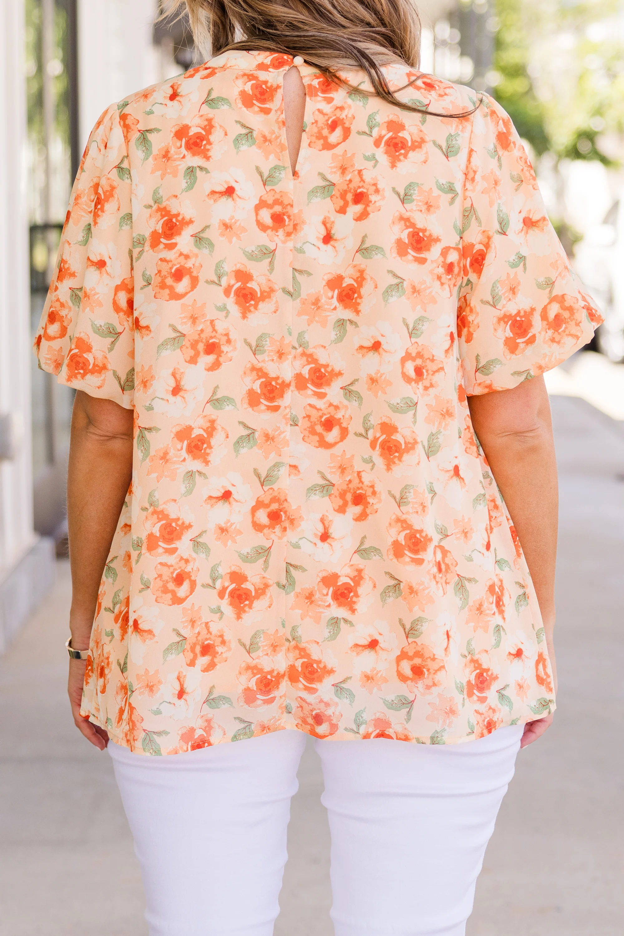 Peach Sunsets Top, Orange - Image 7