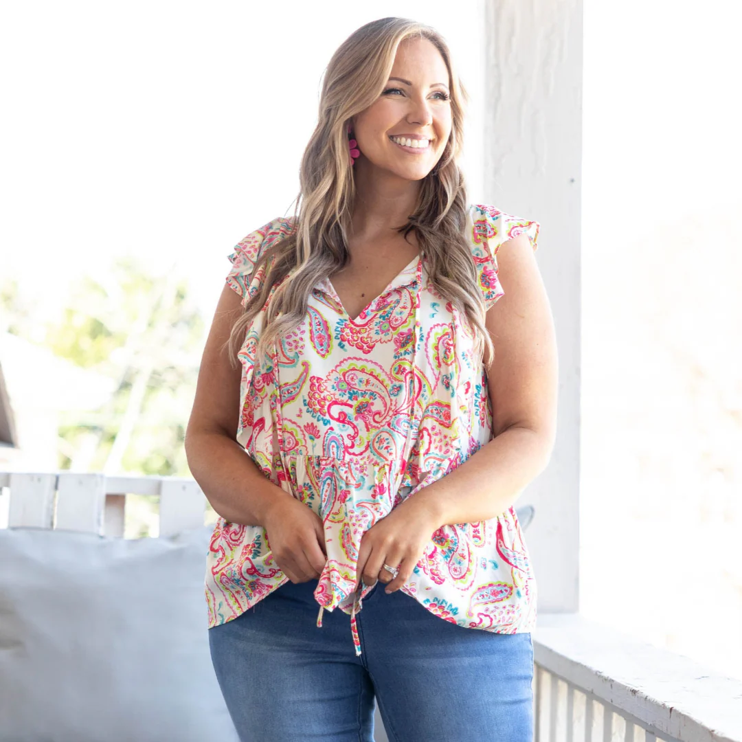 Perfect Paisley Top, Ivory Multi - Image 6