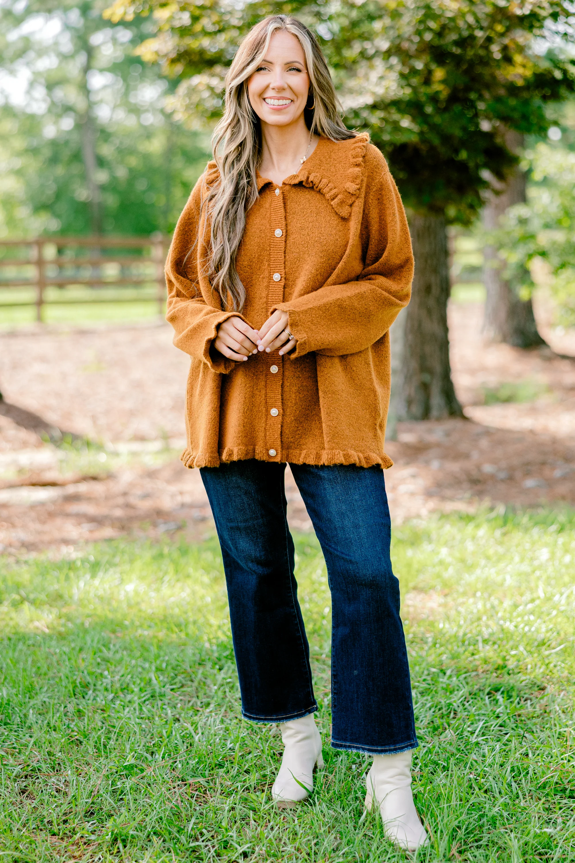 Perfectly Peaceful Cardigan, Brown - Image 3