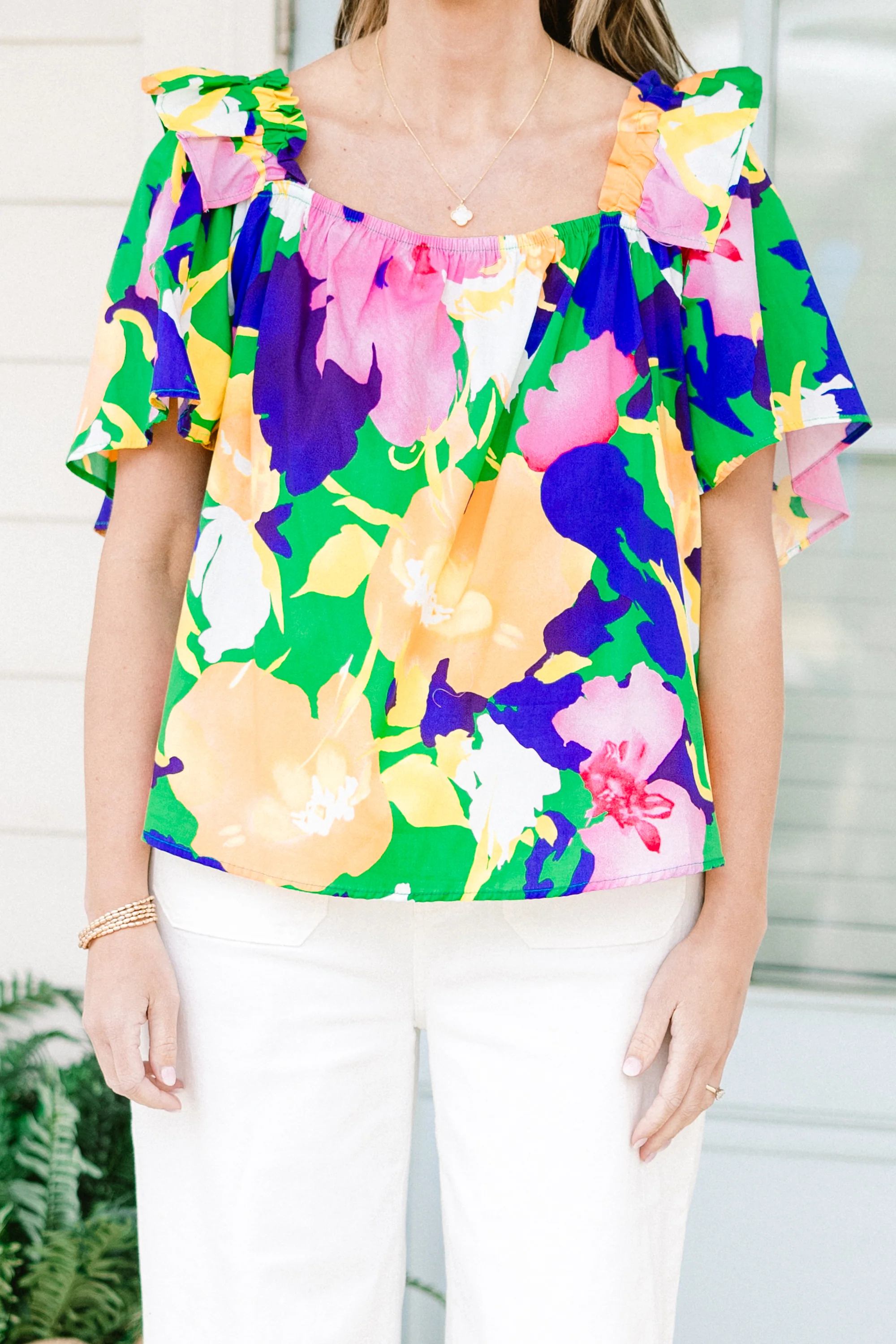 Picking Wildflowers Blouse, Green - Image 5