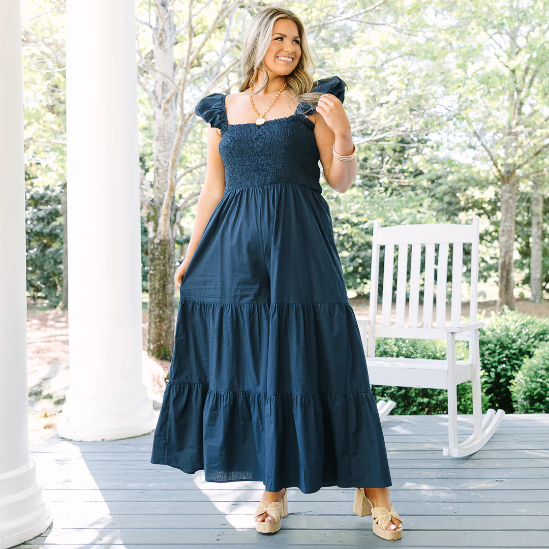 Play It By Ear Jumpsuit, Navy - Image 7