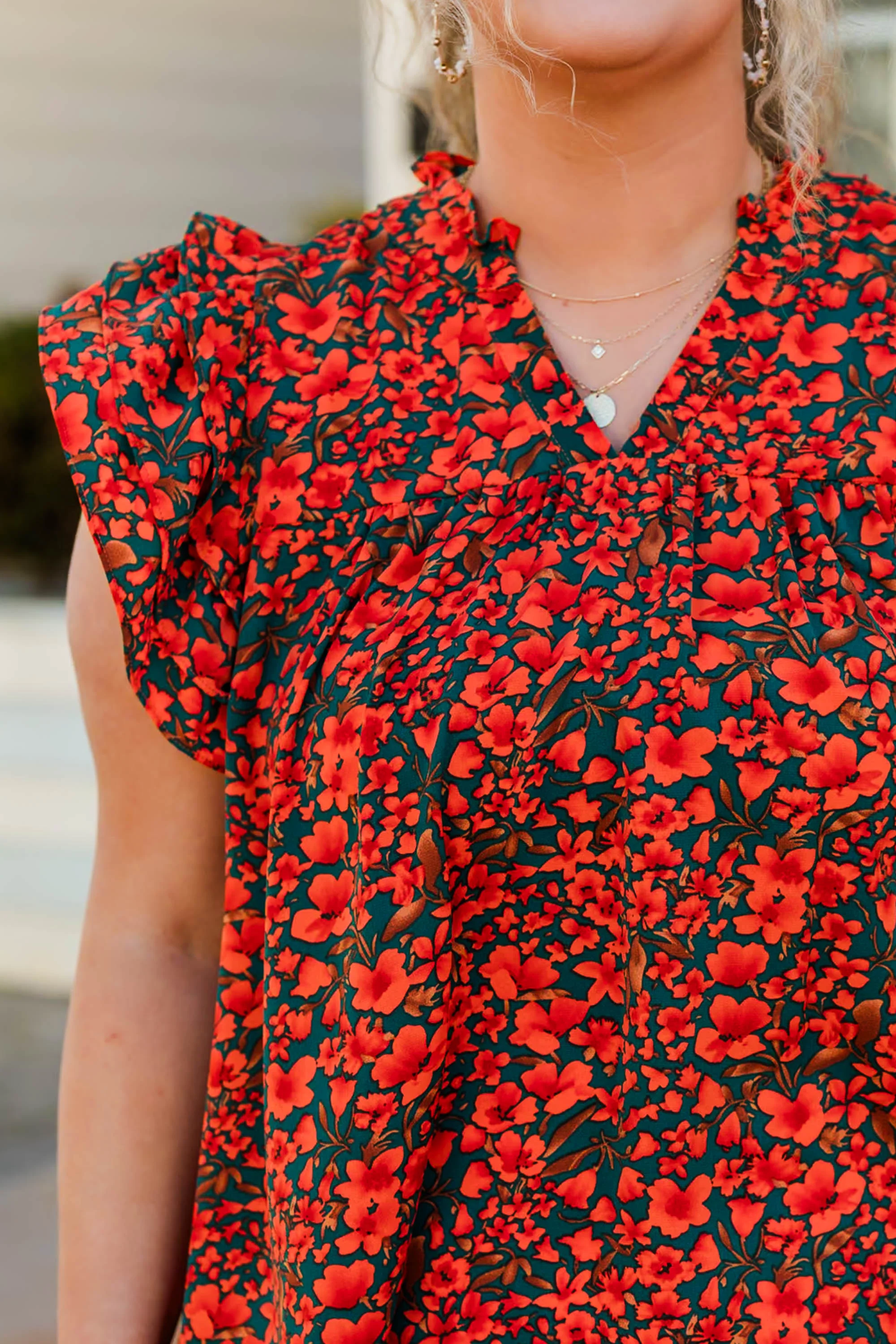 Poppy Field Walks Top, Mandarin - Image 4