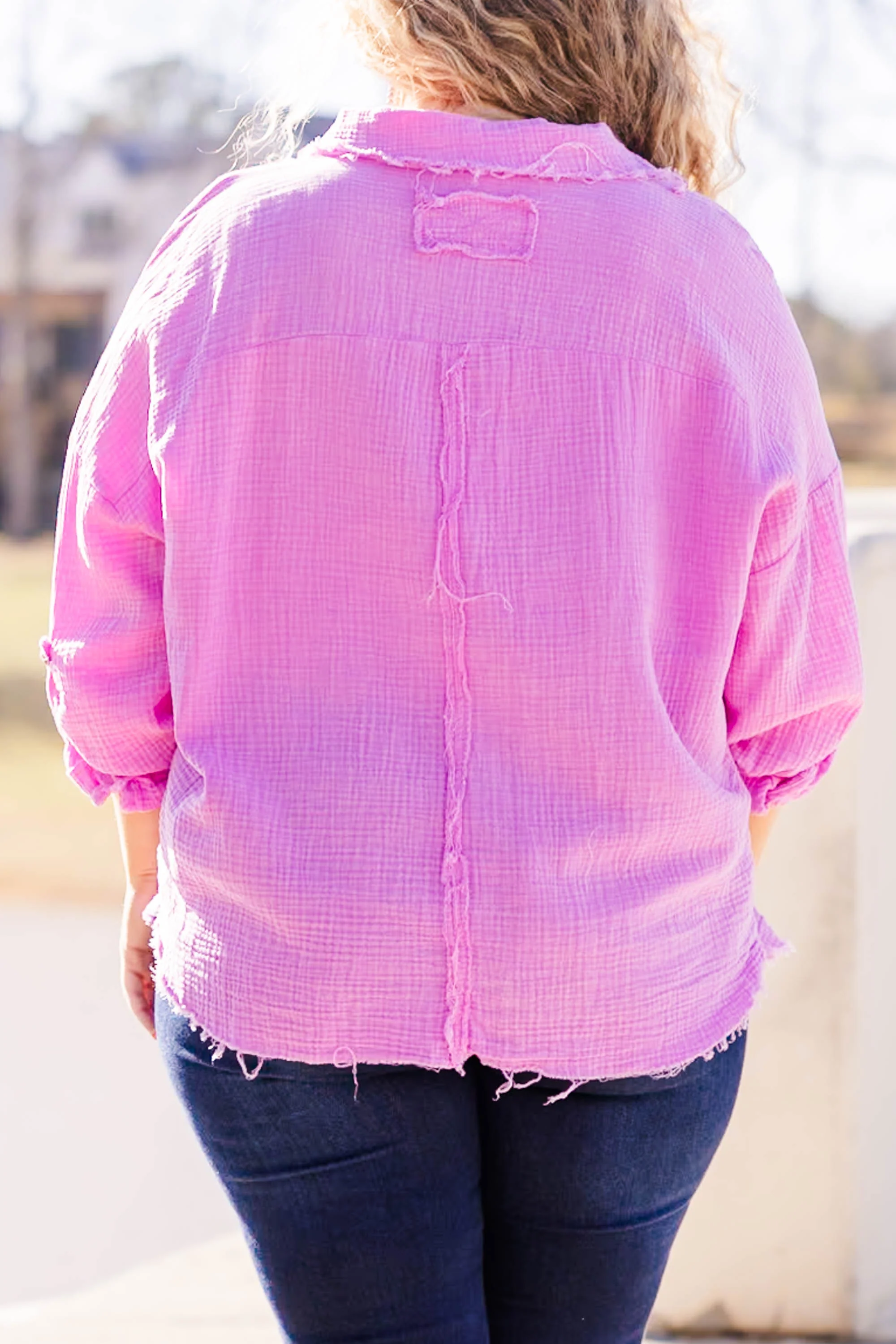 Popular Phrase Top, Bright Mauve - Image 5
