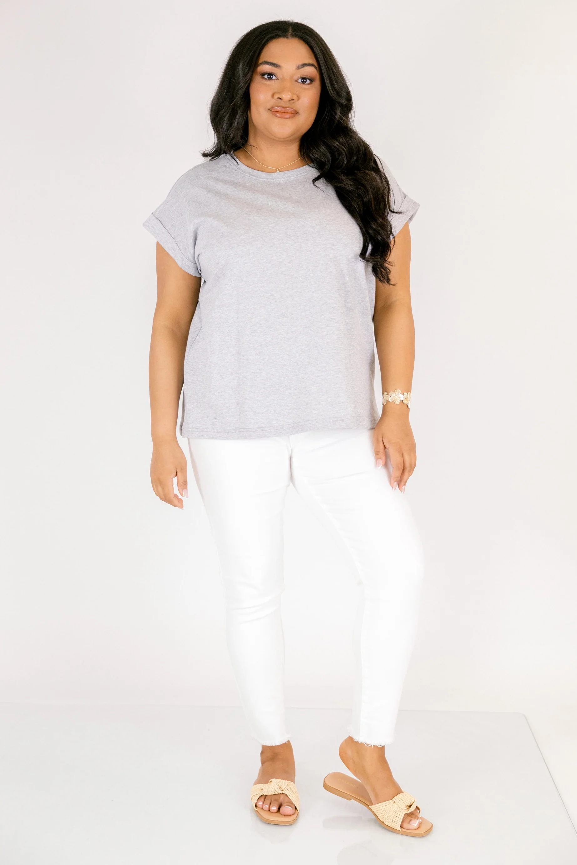 Pretty Please Tee, Heather Grey - Image 2