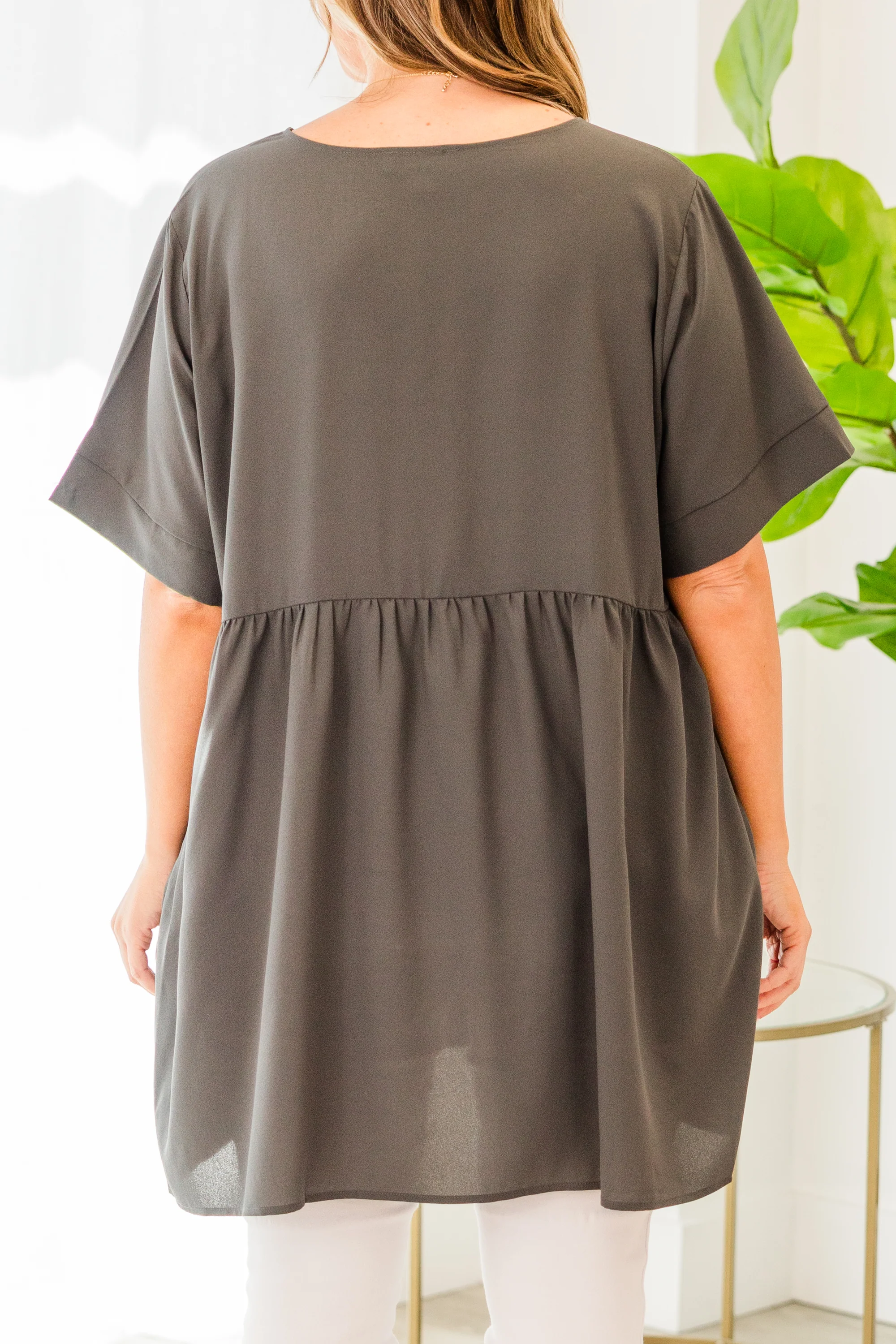Primrose Babydoll Top, Ash Grey - Image 6