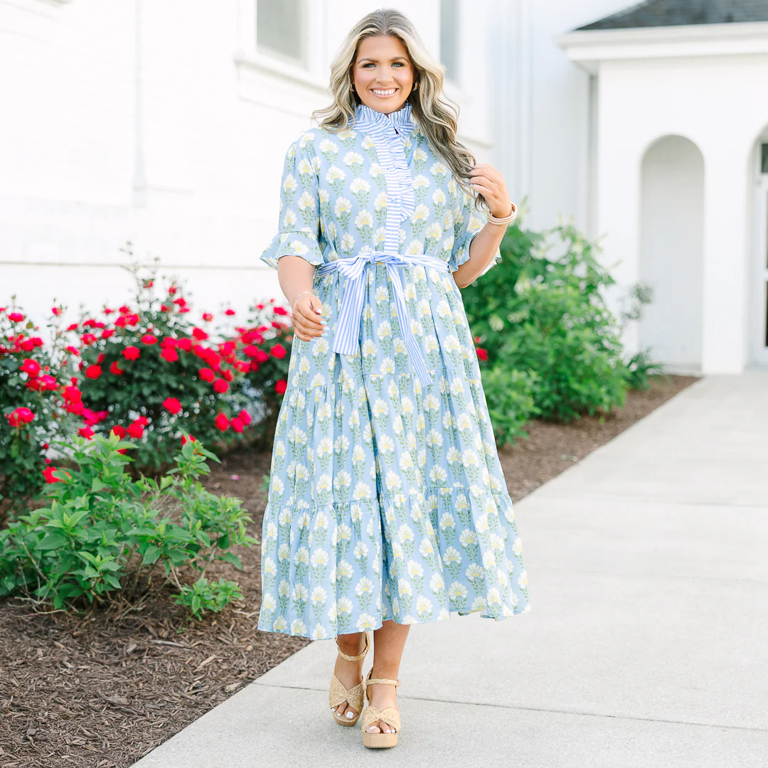 Reserved For You Dress, Blue Floral - Image 7