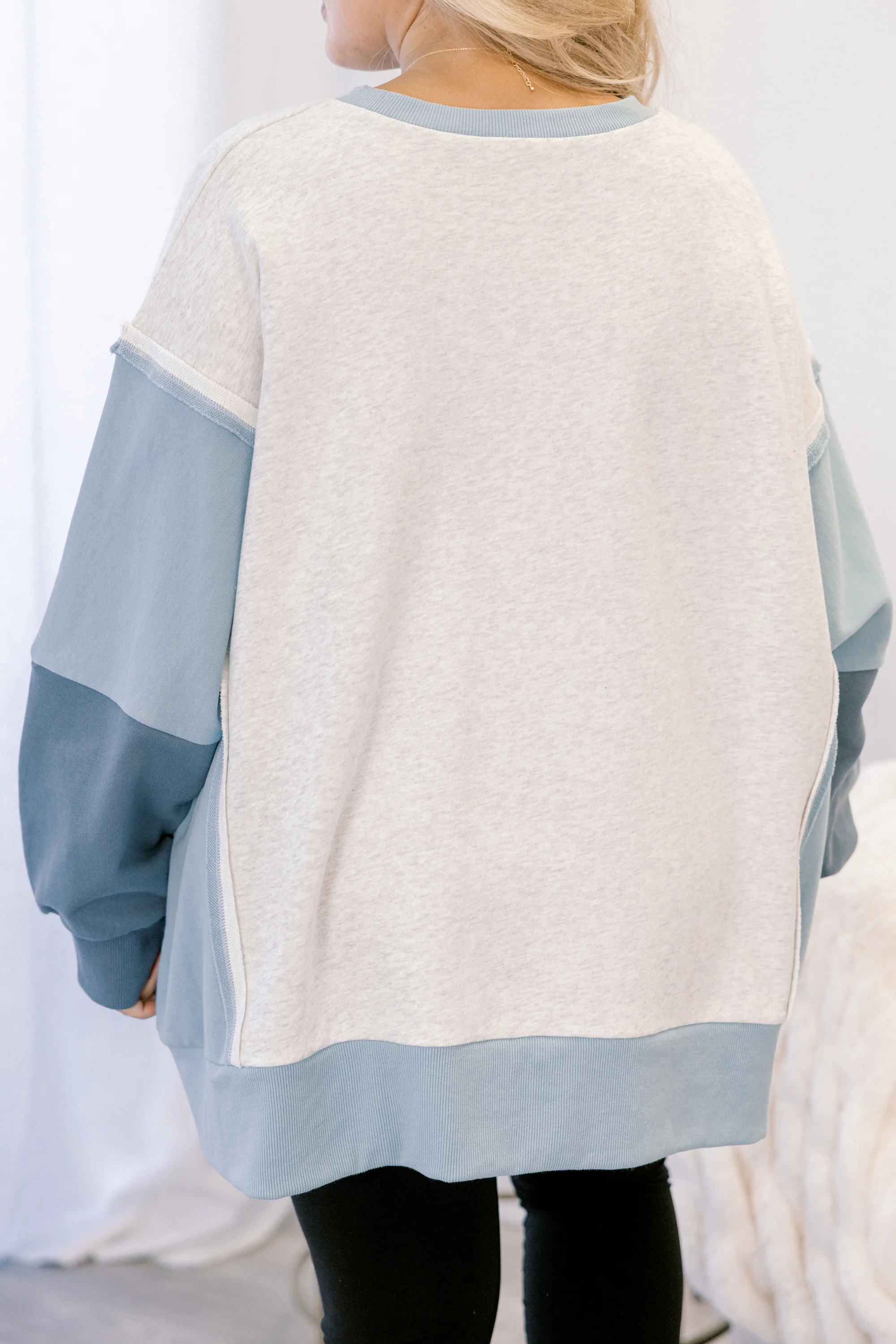 Rising To The Opportunity Pullover, Blue-Gray - Image 6