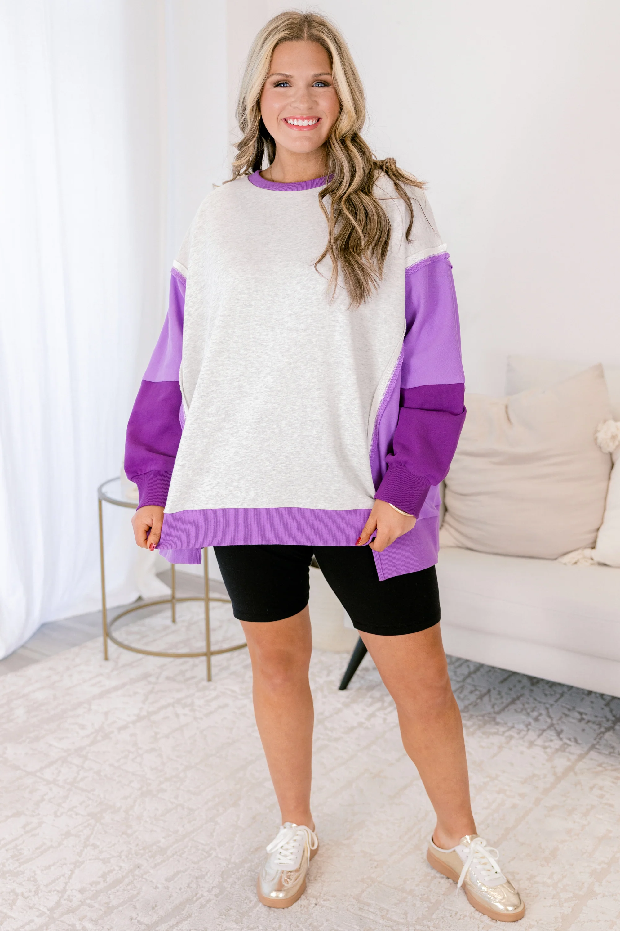 Rising To The Opportunity Pullover, Purple-Gray - Image 2