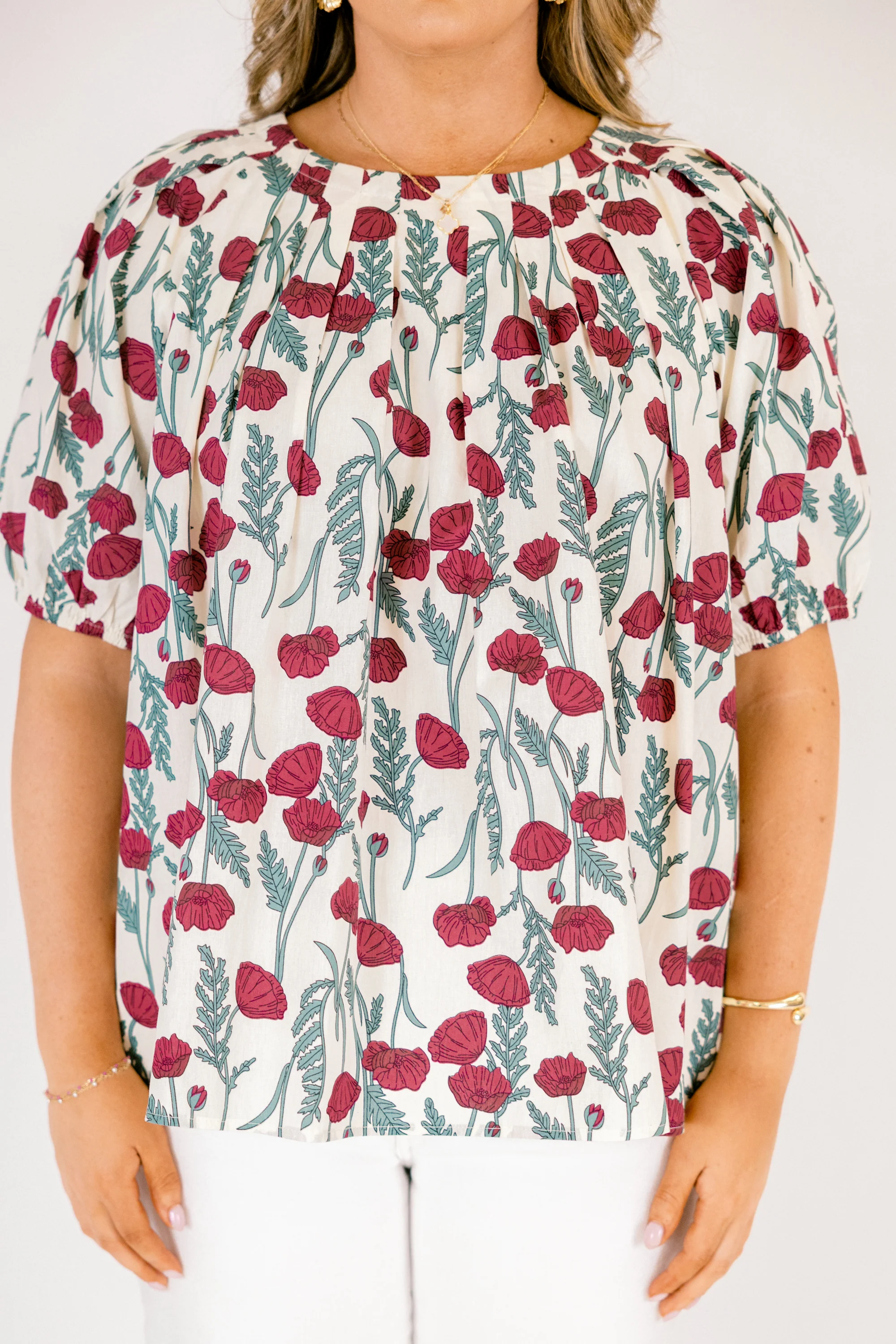 Rooftop Romance Top, Cream Floral - Image 5