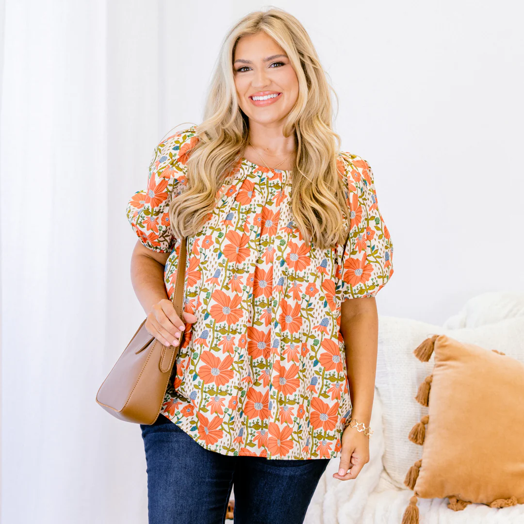 Rooftop Romance Top, Red-Ivory - Image 7
