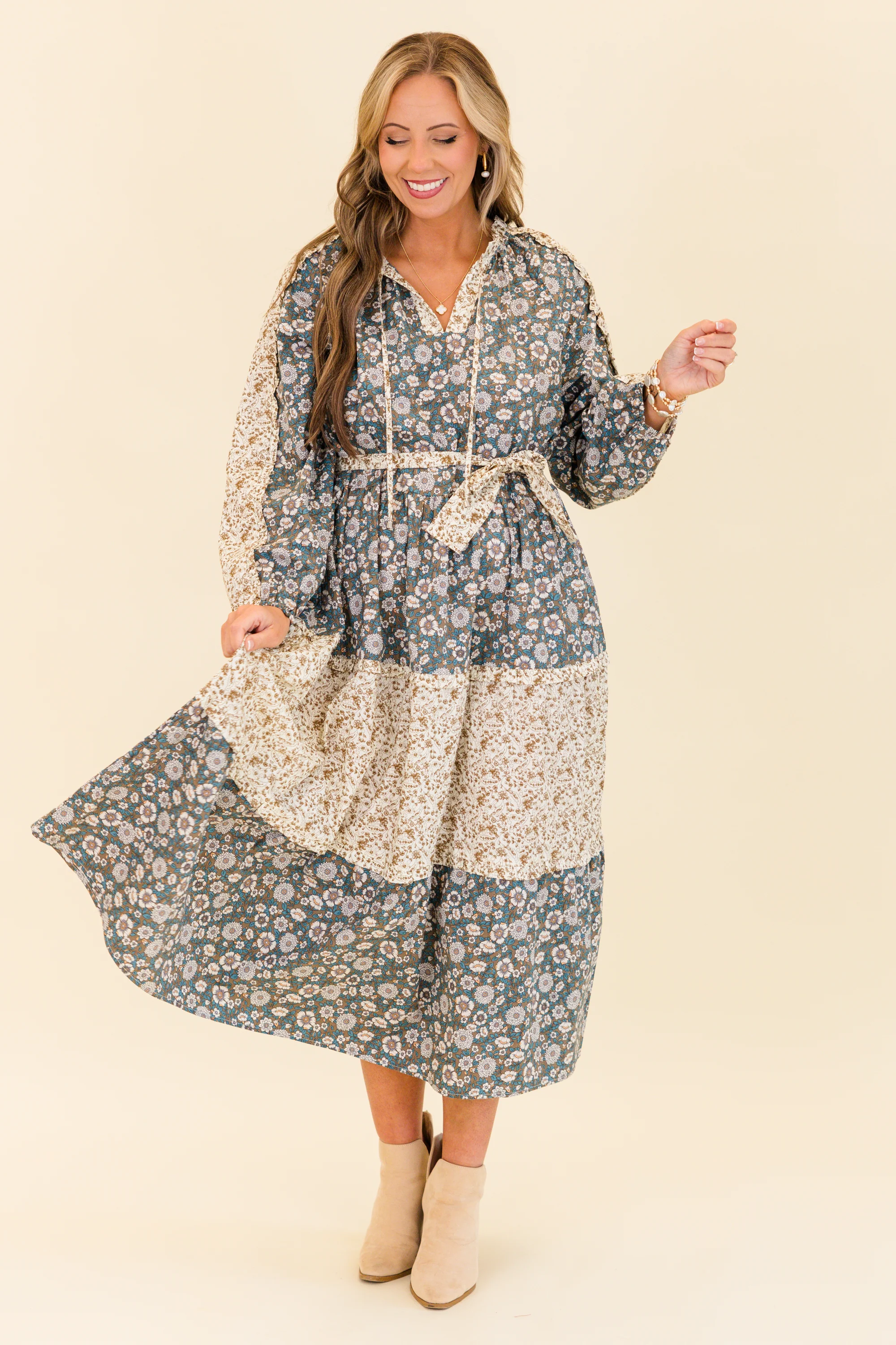 Runway With Me Maxi Dress, Olive Multi - Image 3